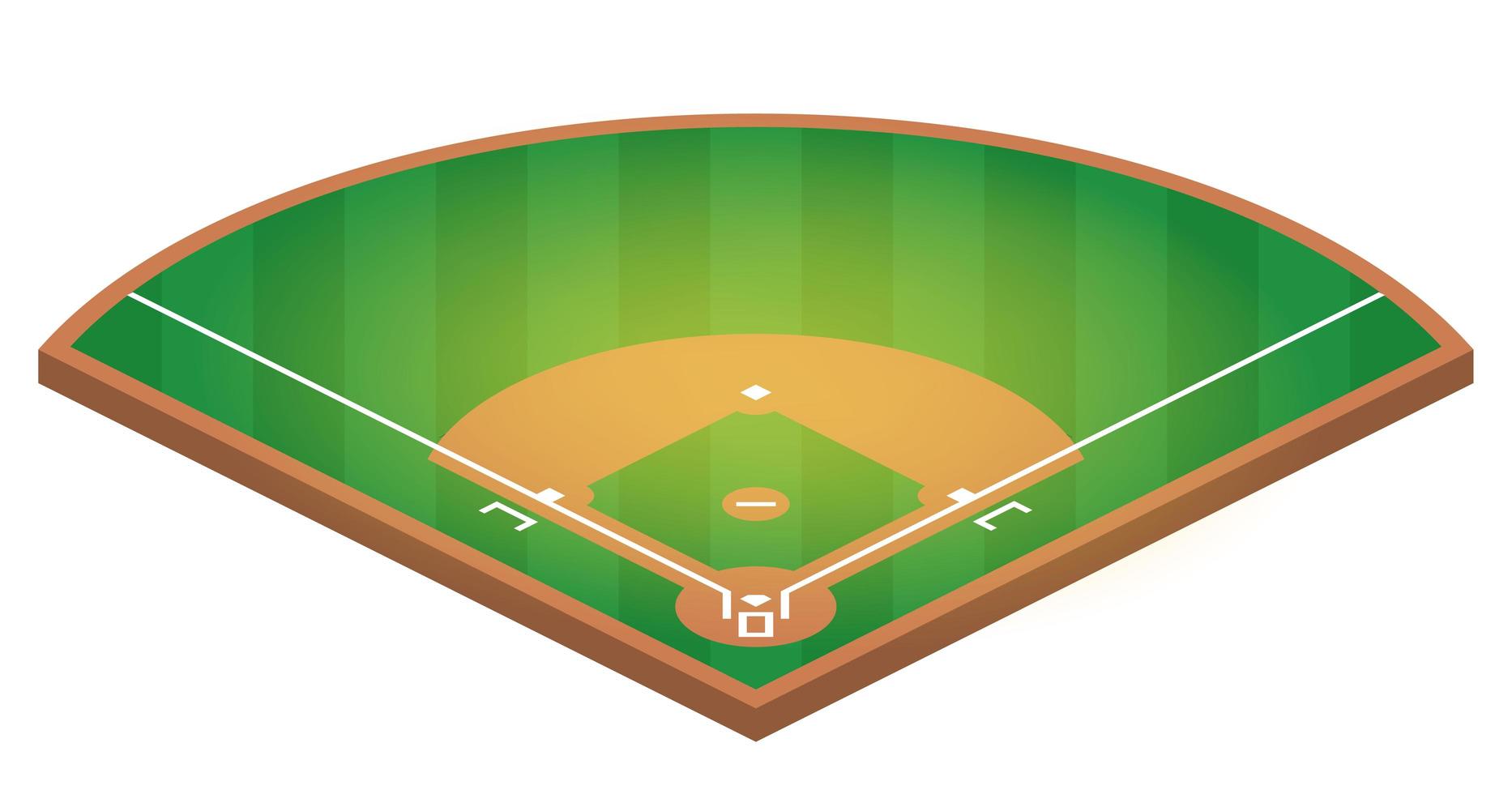 Isometric Baseball Field. Flat Illustration of Baseball Field Vector Design.