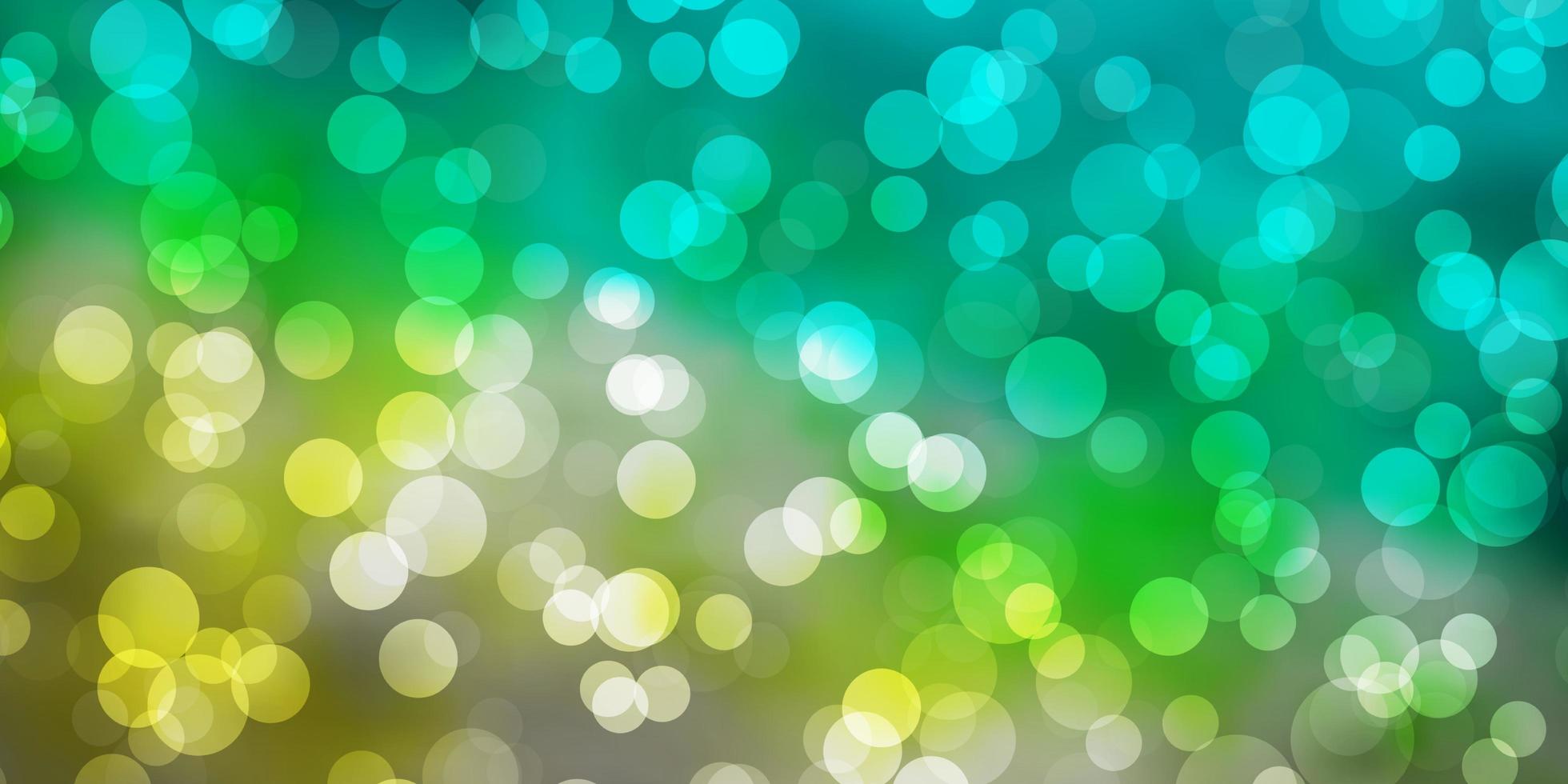 Light Blue, Green vector pattern with circles.