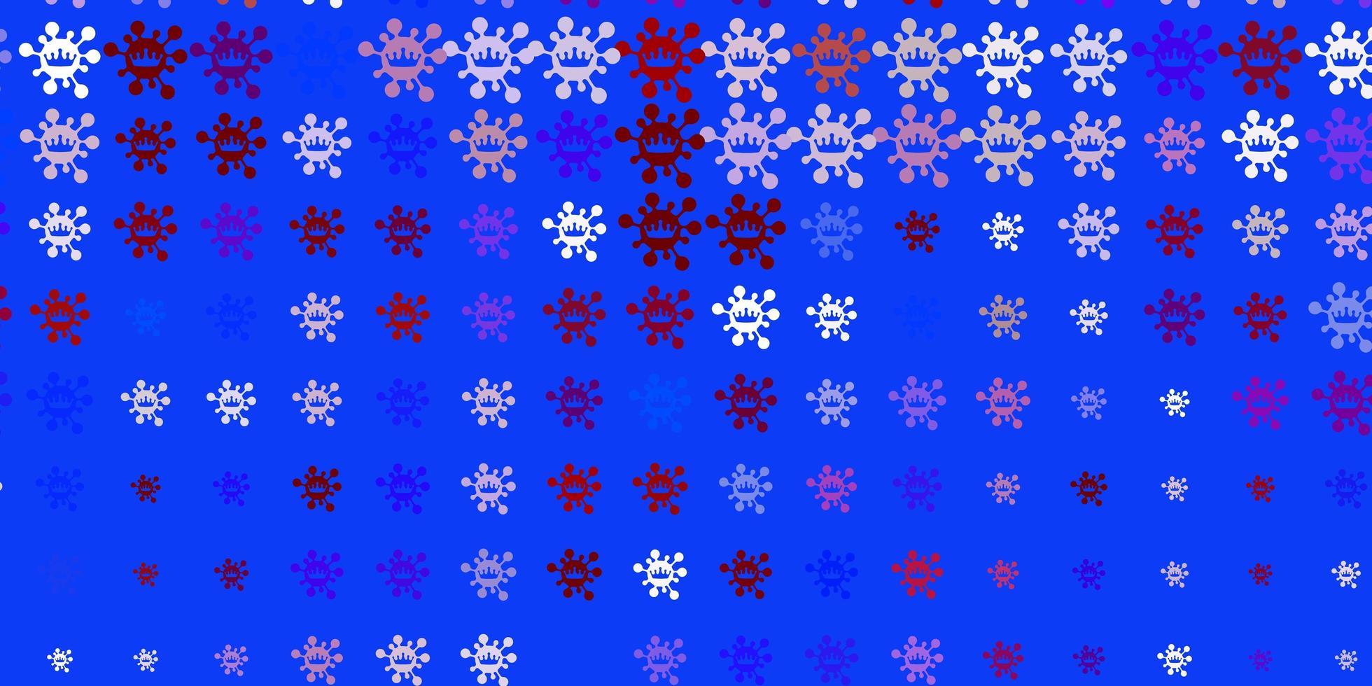 Light Blue, Red vector pattern with coronavirus elements