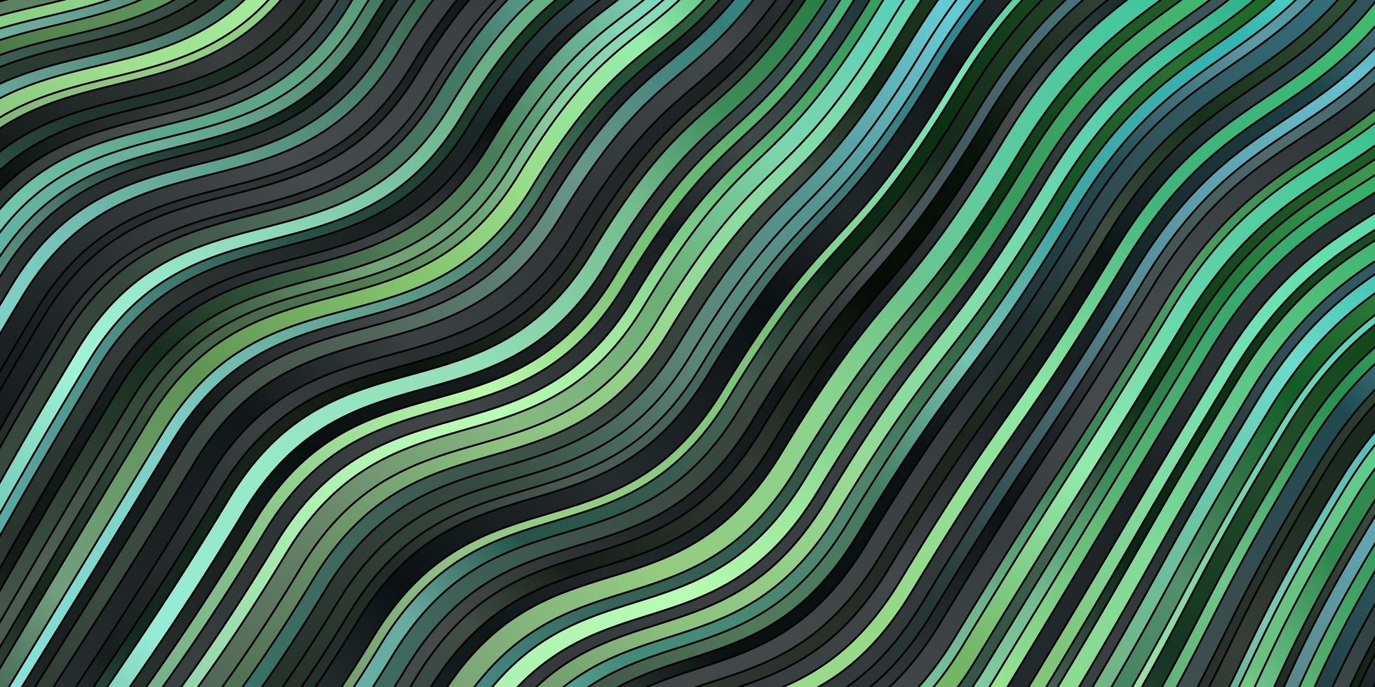 Light Blue, Green vector background with curved lines.