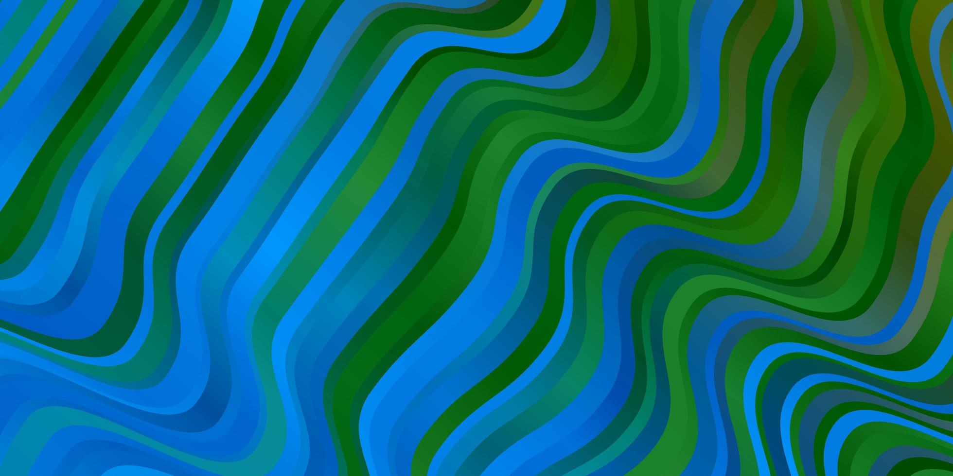 Fondo de vector azul claro, verde con líneas dobladas.