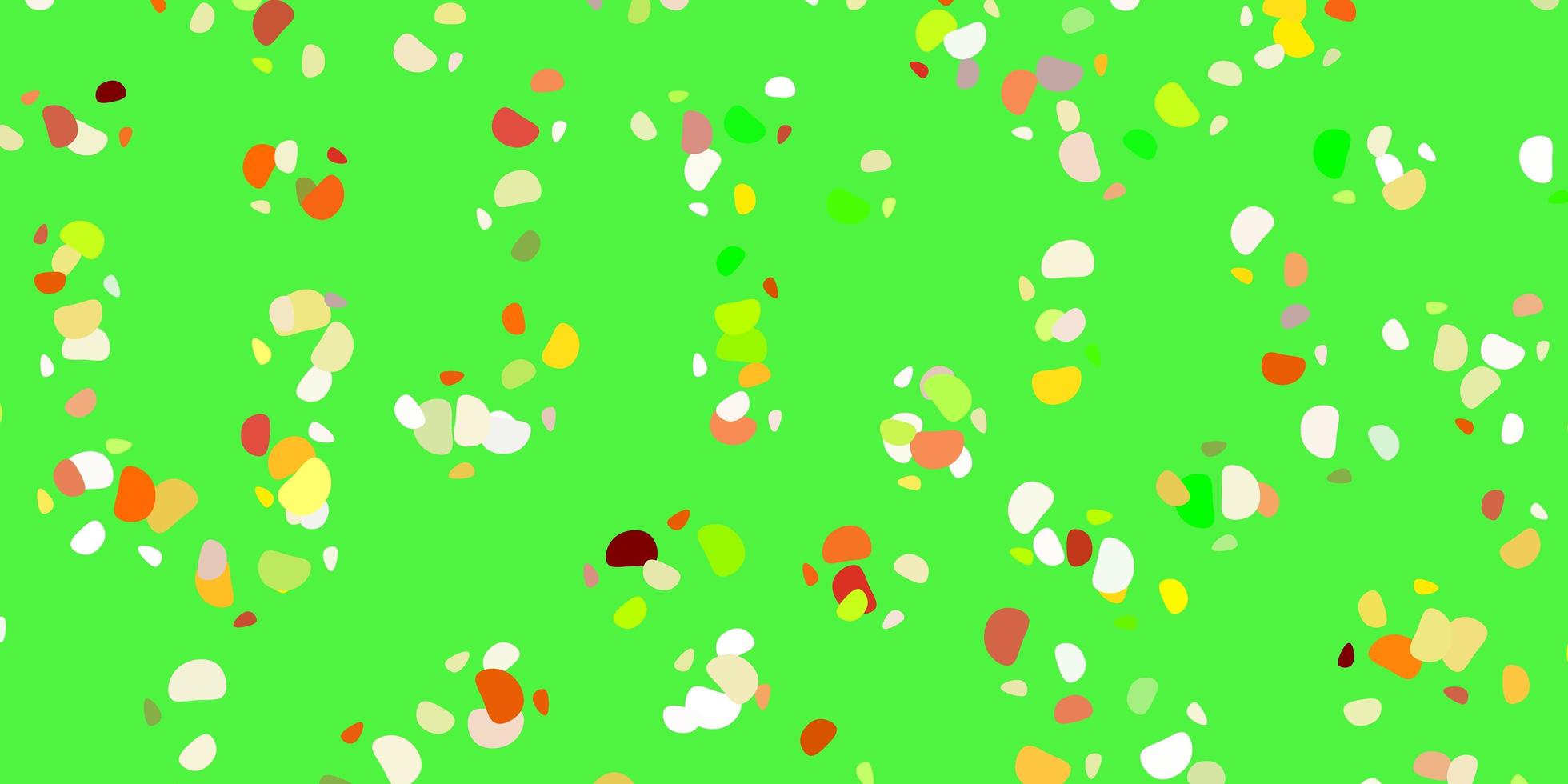 Light green, yellow vector backdrop with chaotic shapes.