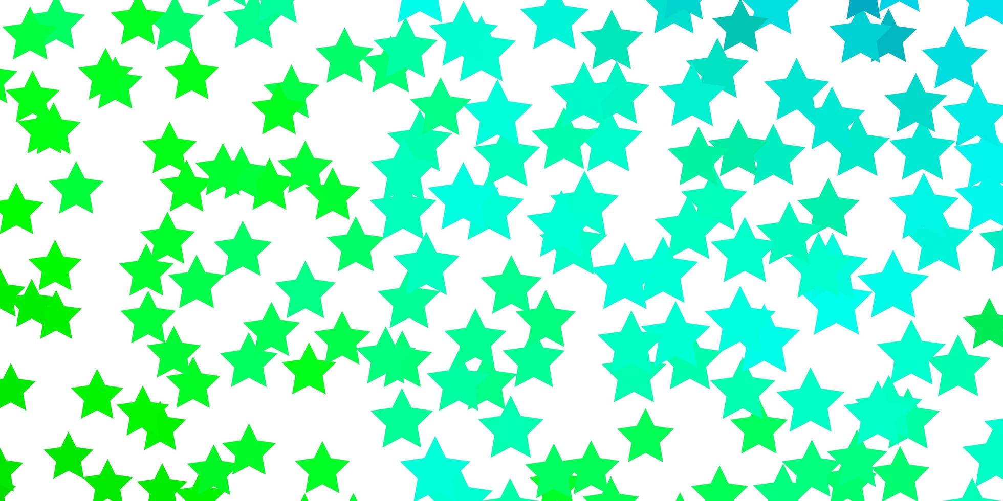 plantilla de vector azul claro, verde con estrellas de neón.