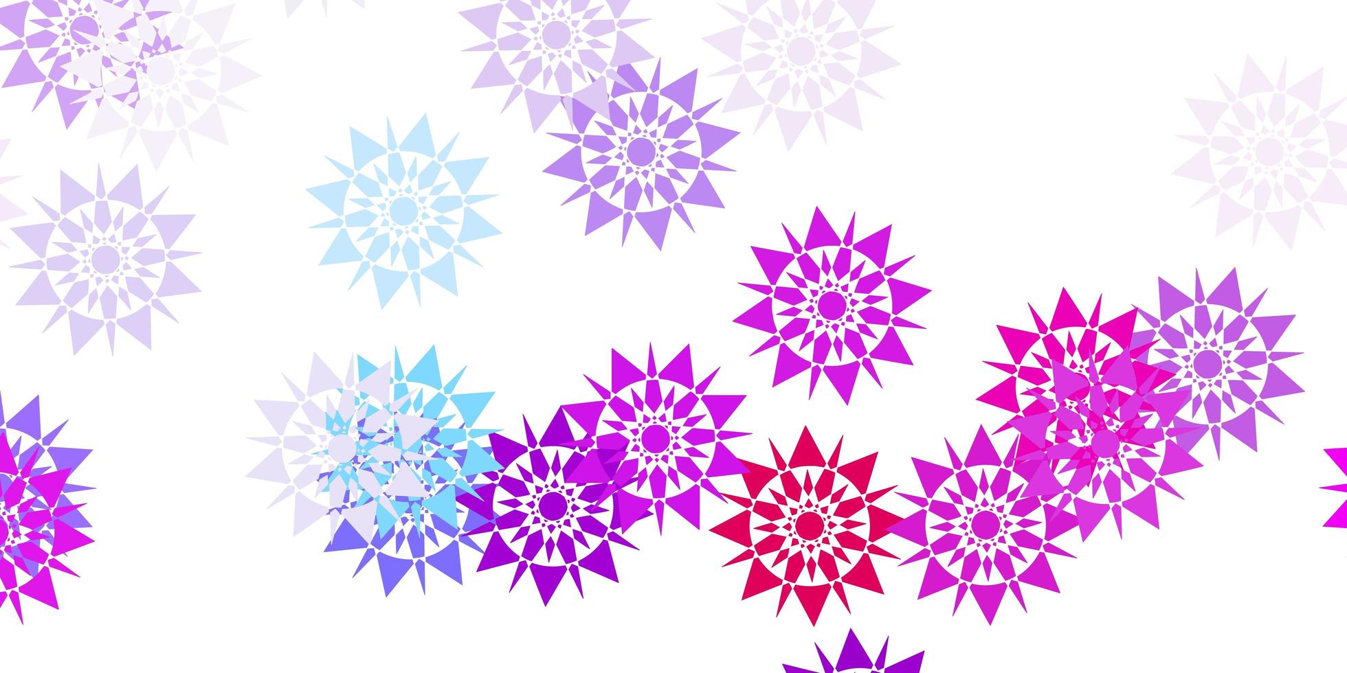 Light blue, red vector pattern with colored snowflakes.