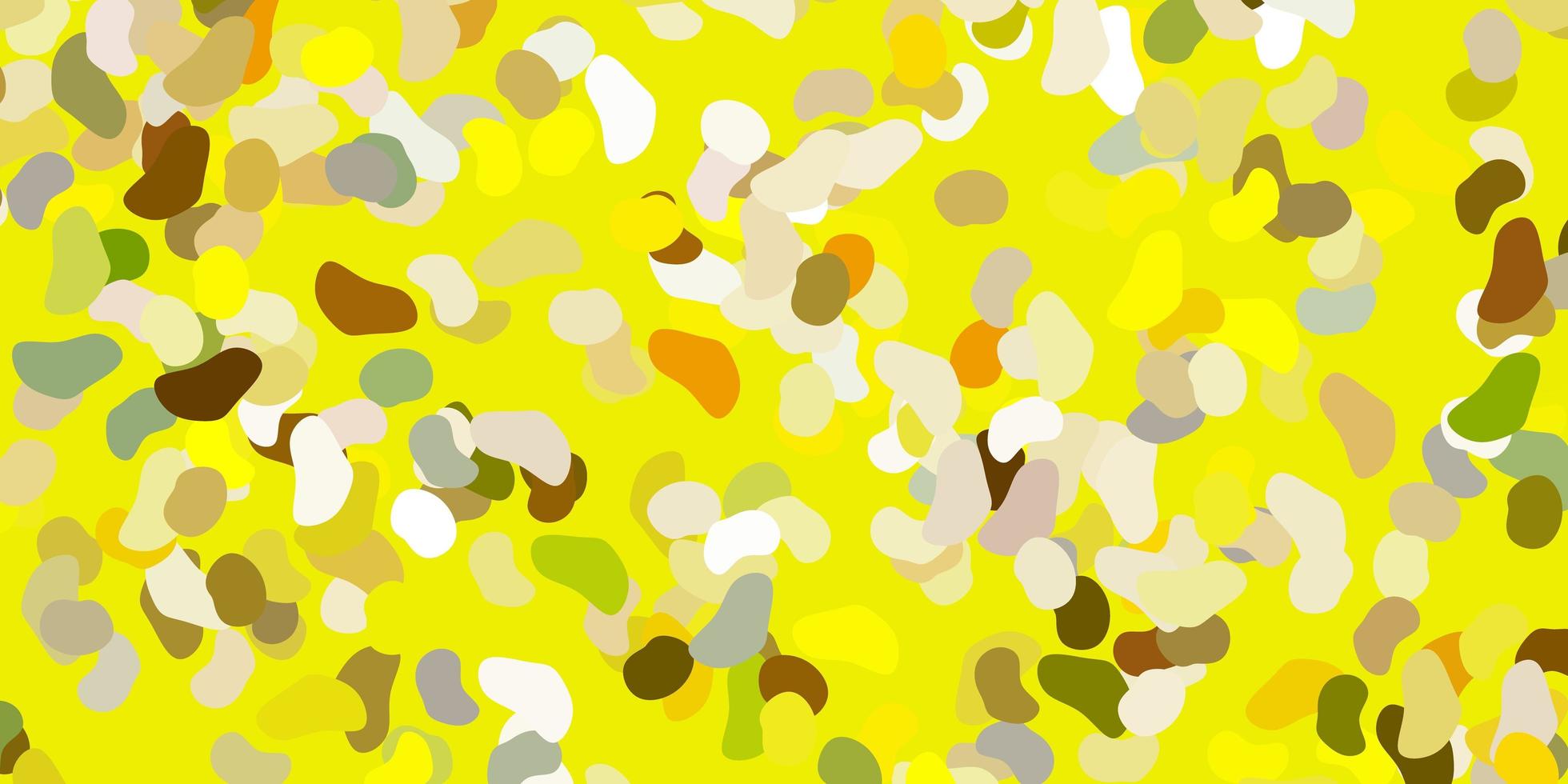 Light green, yellow vector backdrop with chaotic shapes.