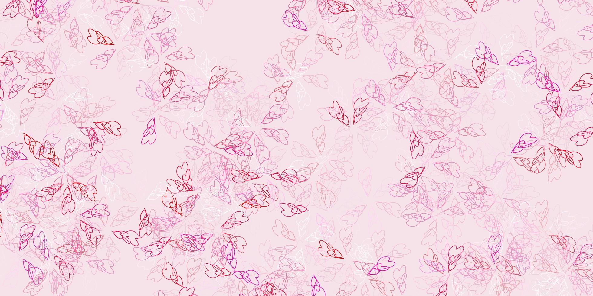 Light pink vector abstract background with leaves.