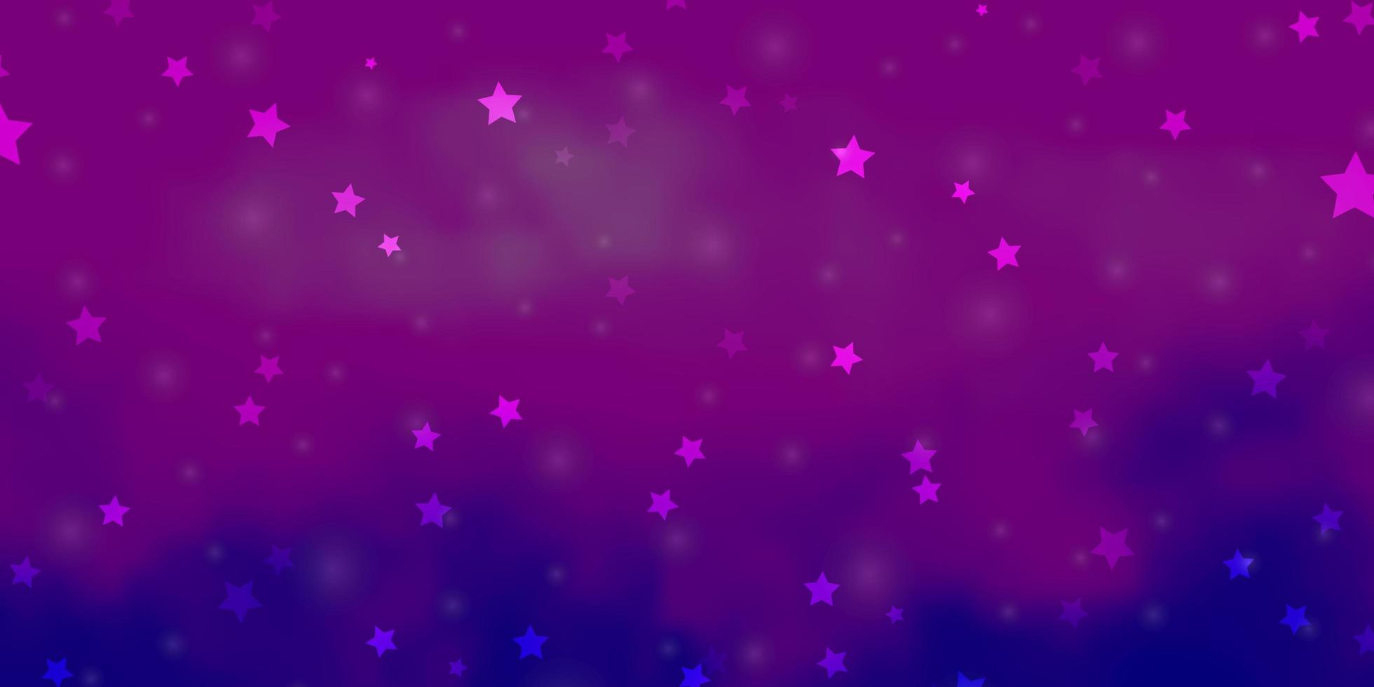 diseño de vector rosa claro, azul con estrellas brillantes.
