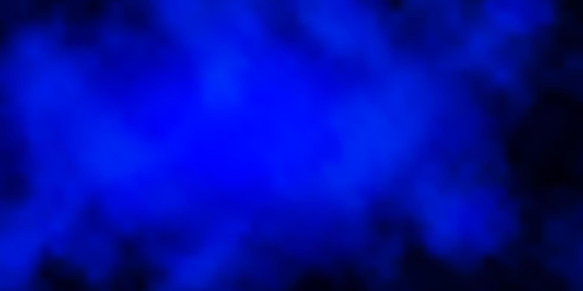 Telón de fondo de vector azul oscuro con cúmulos.