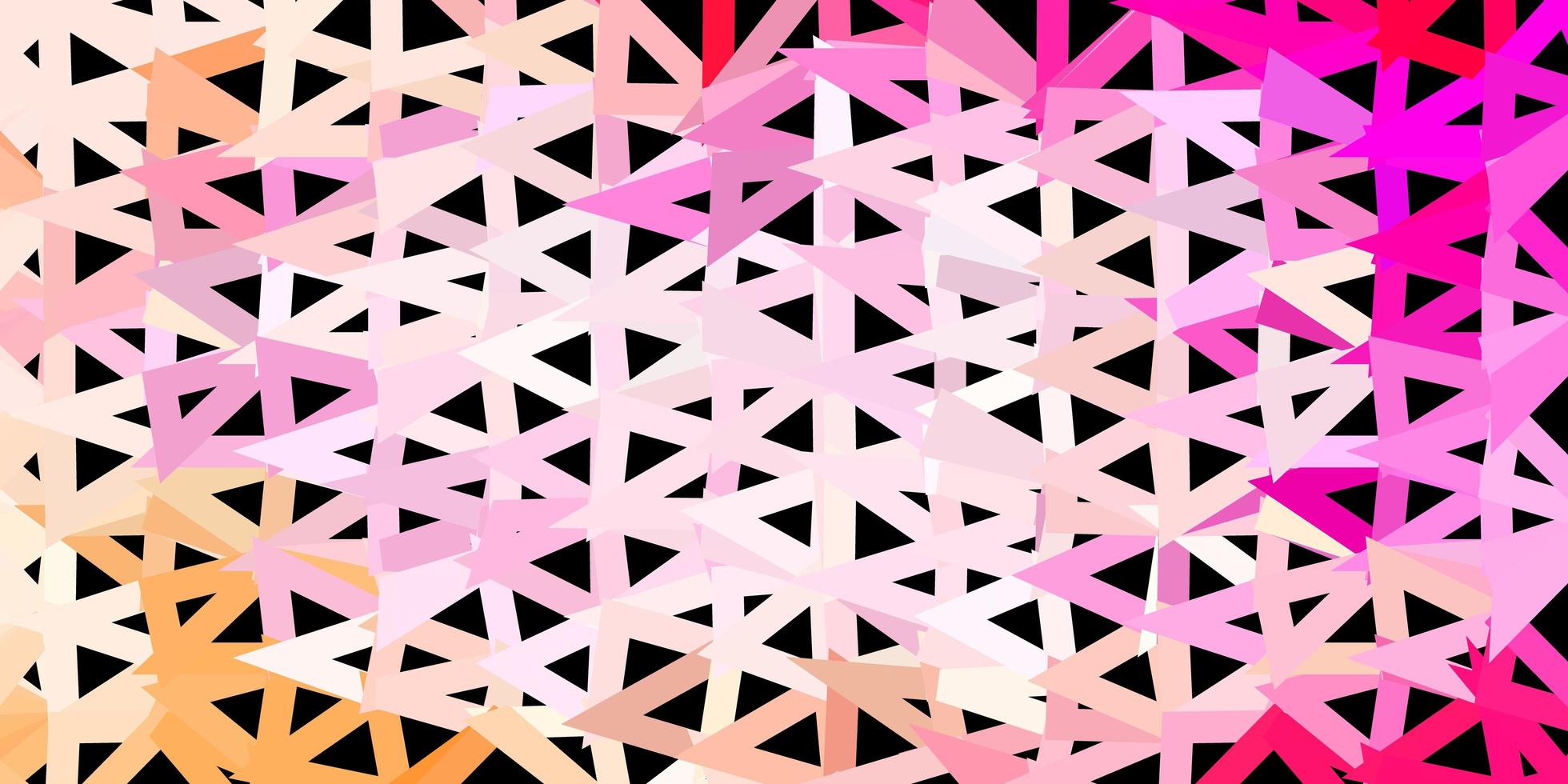 Light pink vector abstract triangle pattern.