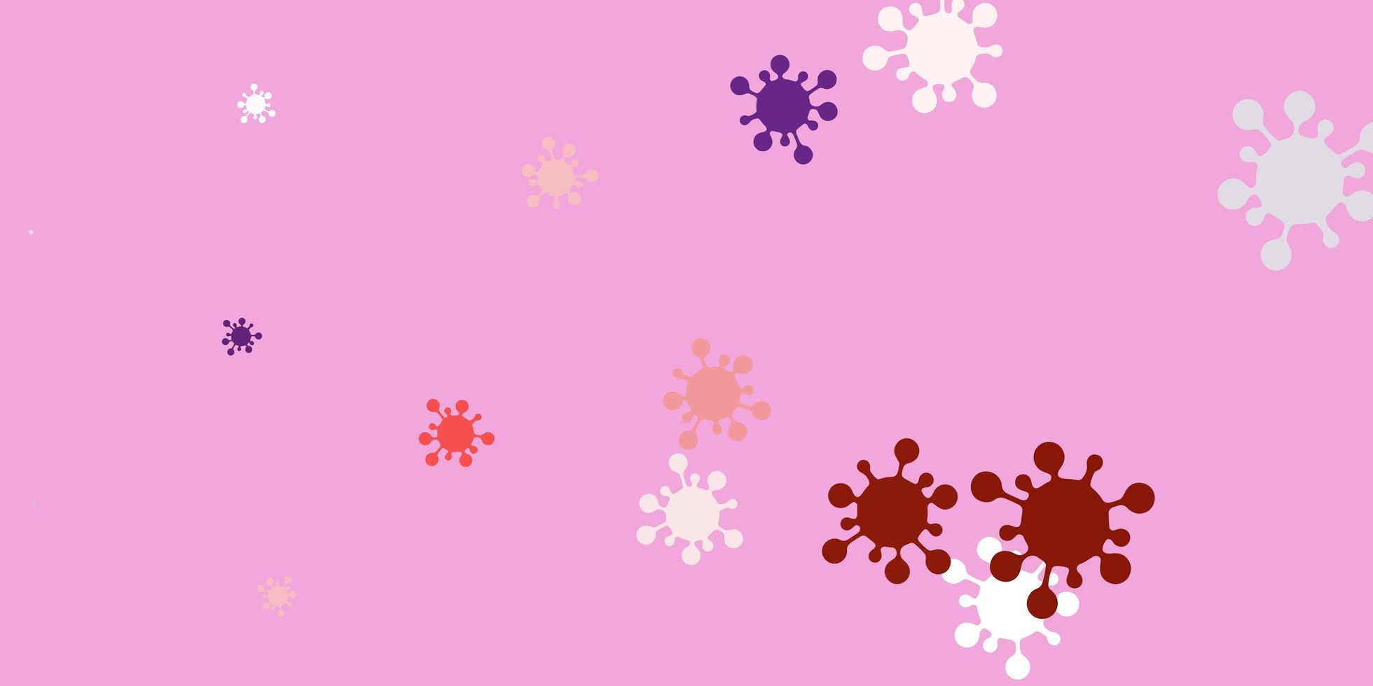 Light pink, red vector texture with disease symbols