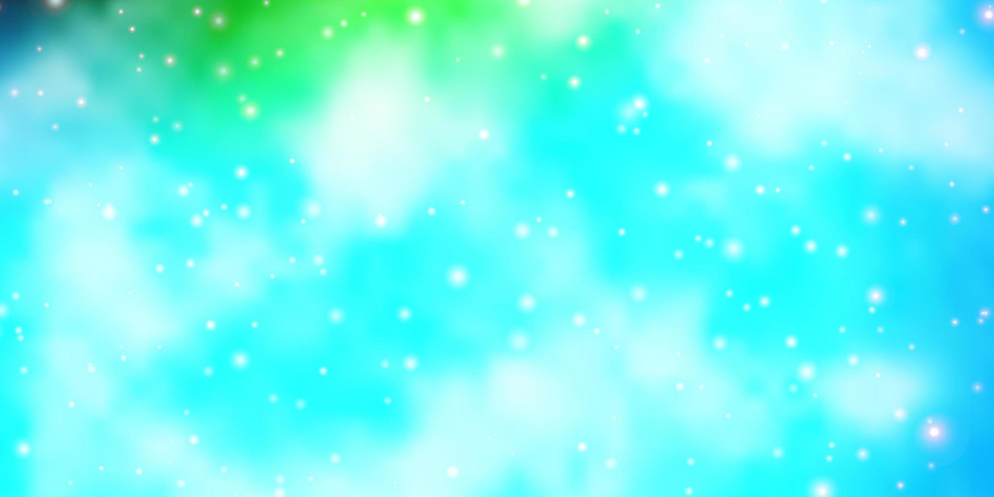 Light Blue, Green vector template with neon stars.