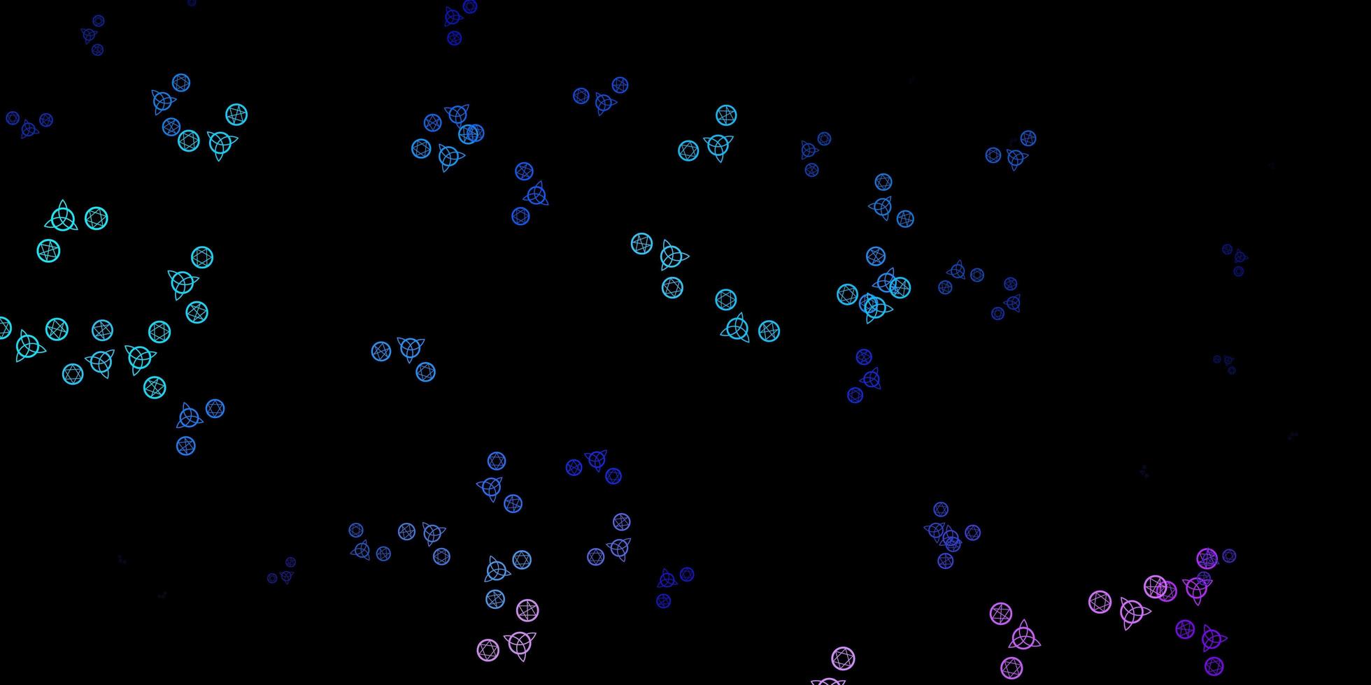 Dark Pink, Blue vector pattern with magic elements.
