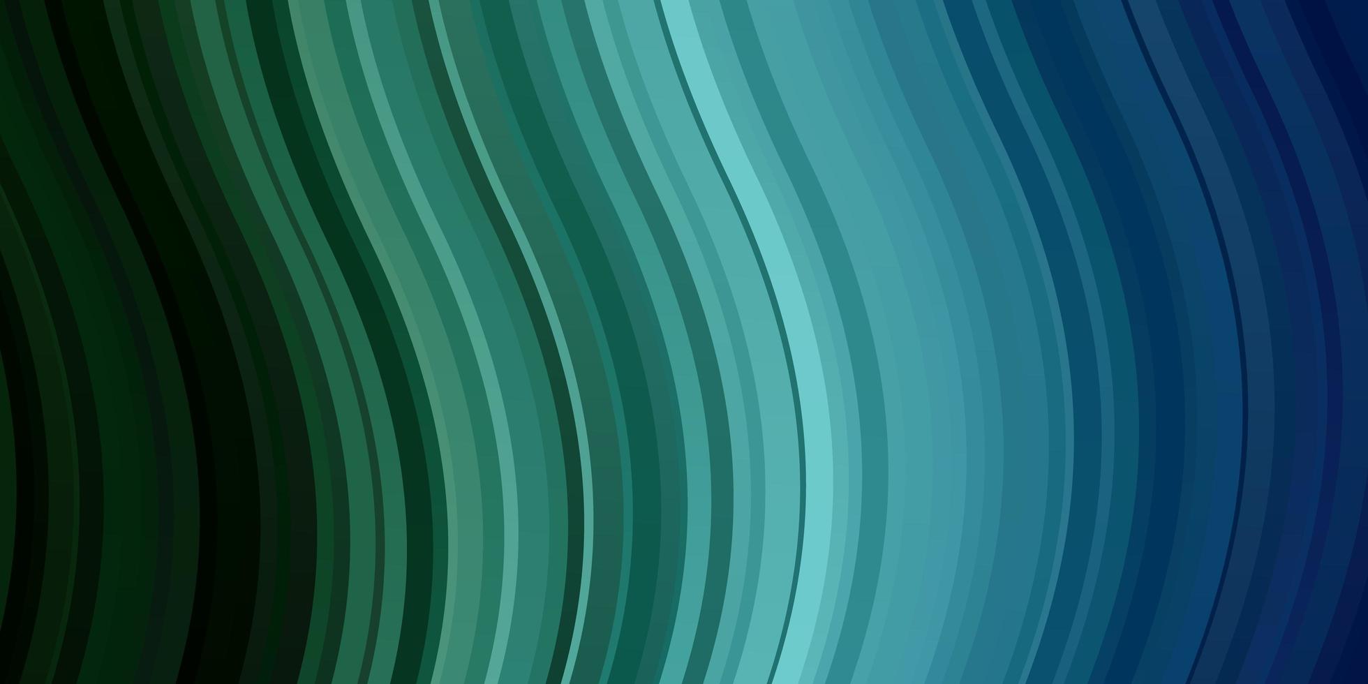 Light Blue, Green vector background with curved lines.