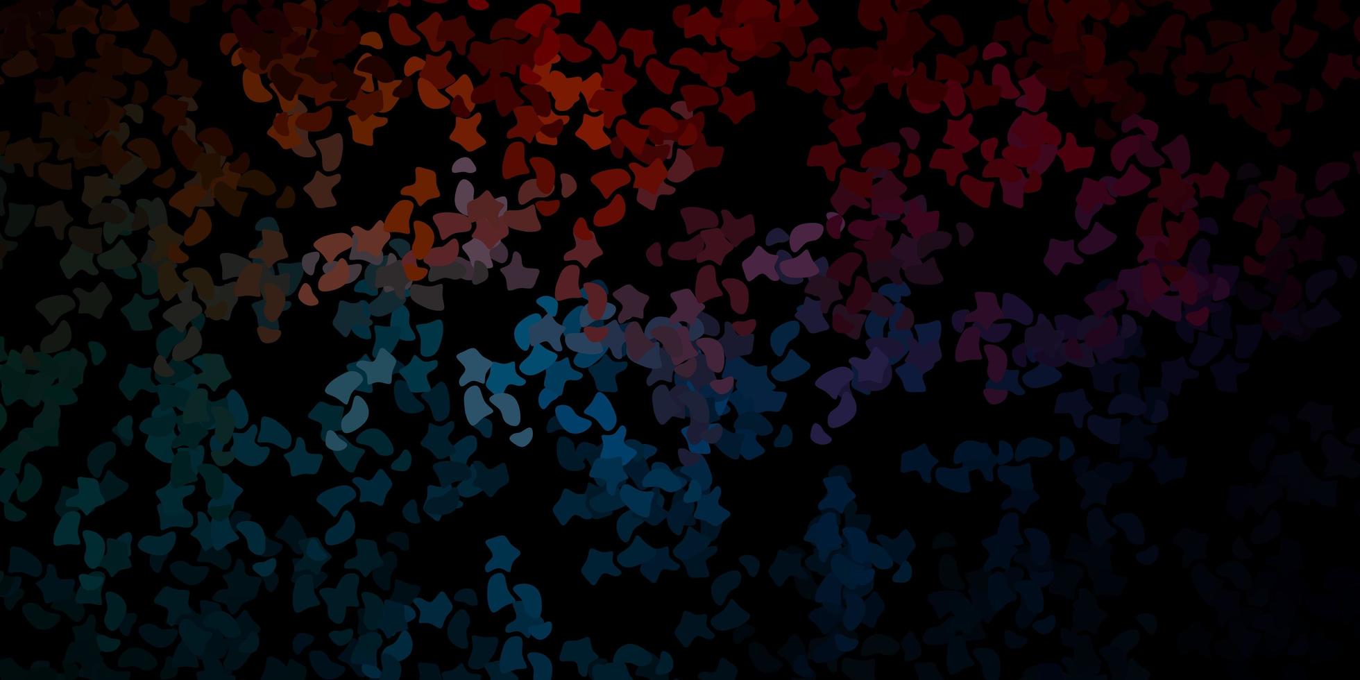 Dark blue, red vector backdrop with chaotic shapes.