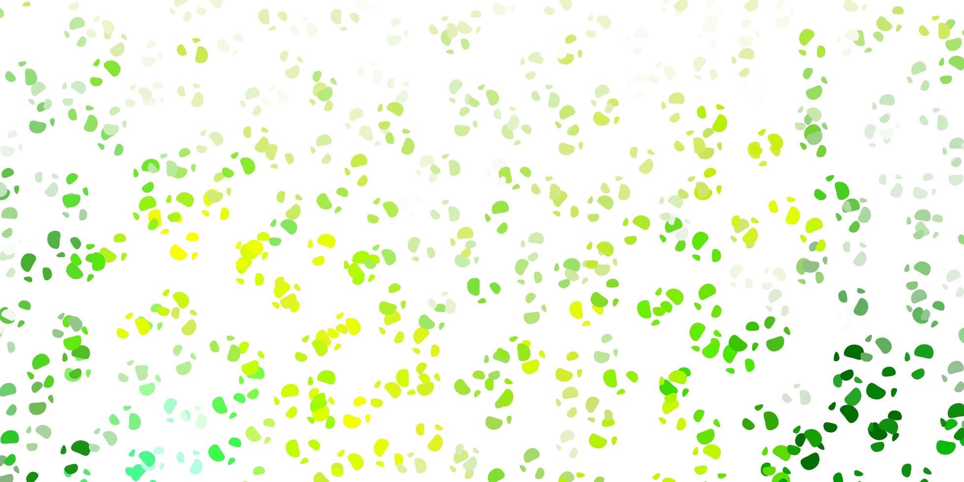 Light green, yellow vector backdrop with chaotic shapes.