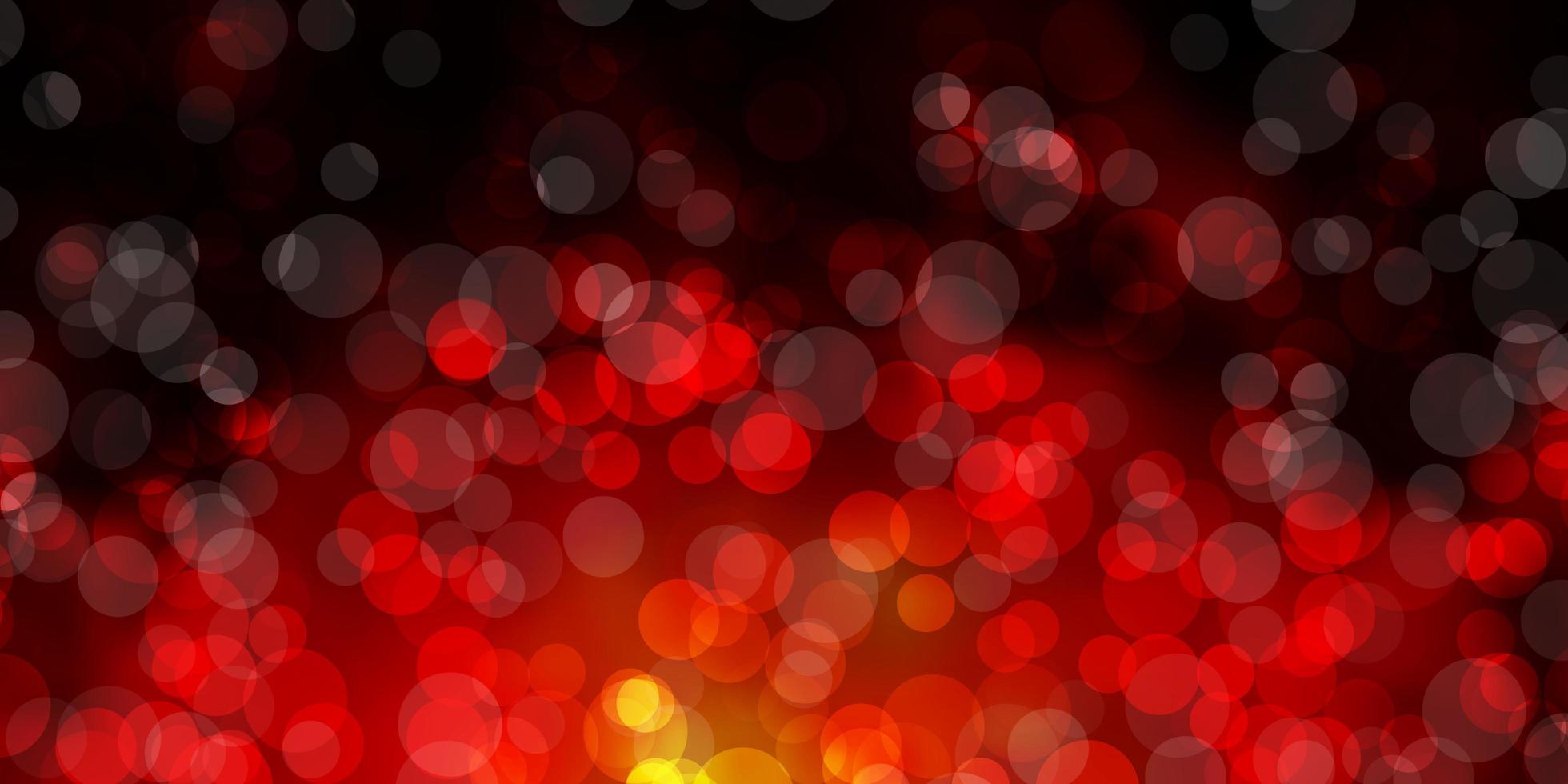 Dark Red vector background with bubbles.