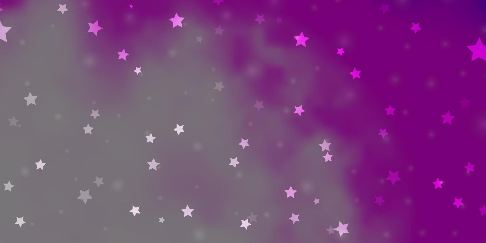 Fondo de vector rosa claro con estrellas de colores.