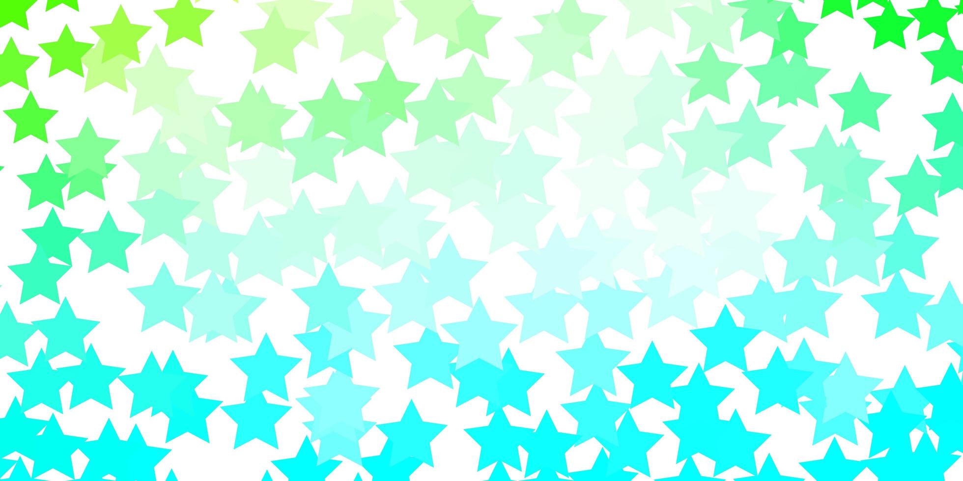 Light Blue, Green vector pattern with abstract stars.