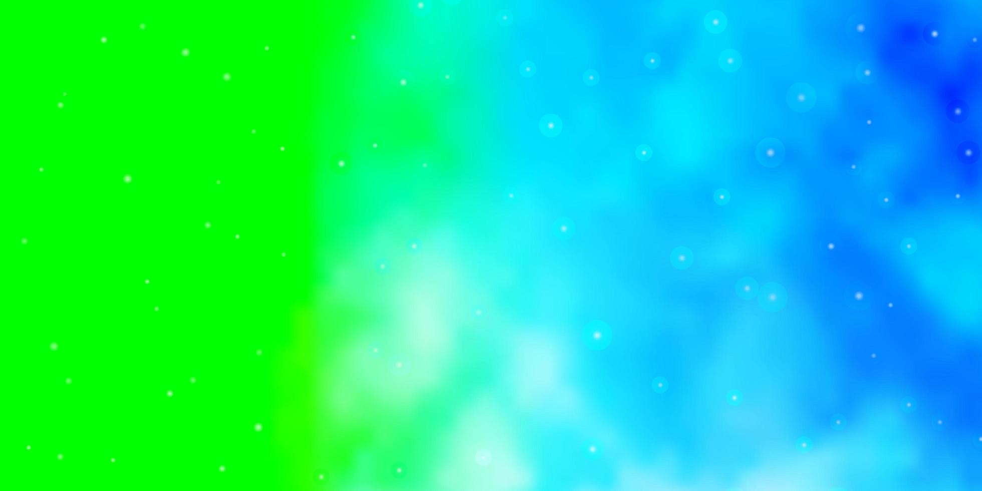 Fondo de vector azul claro, verde con estrellas de colores.