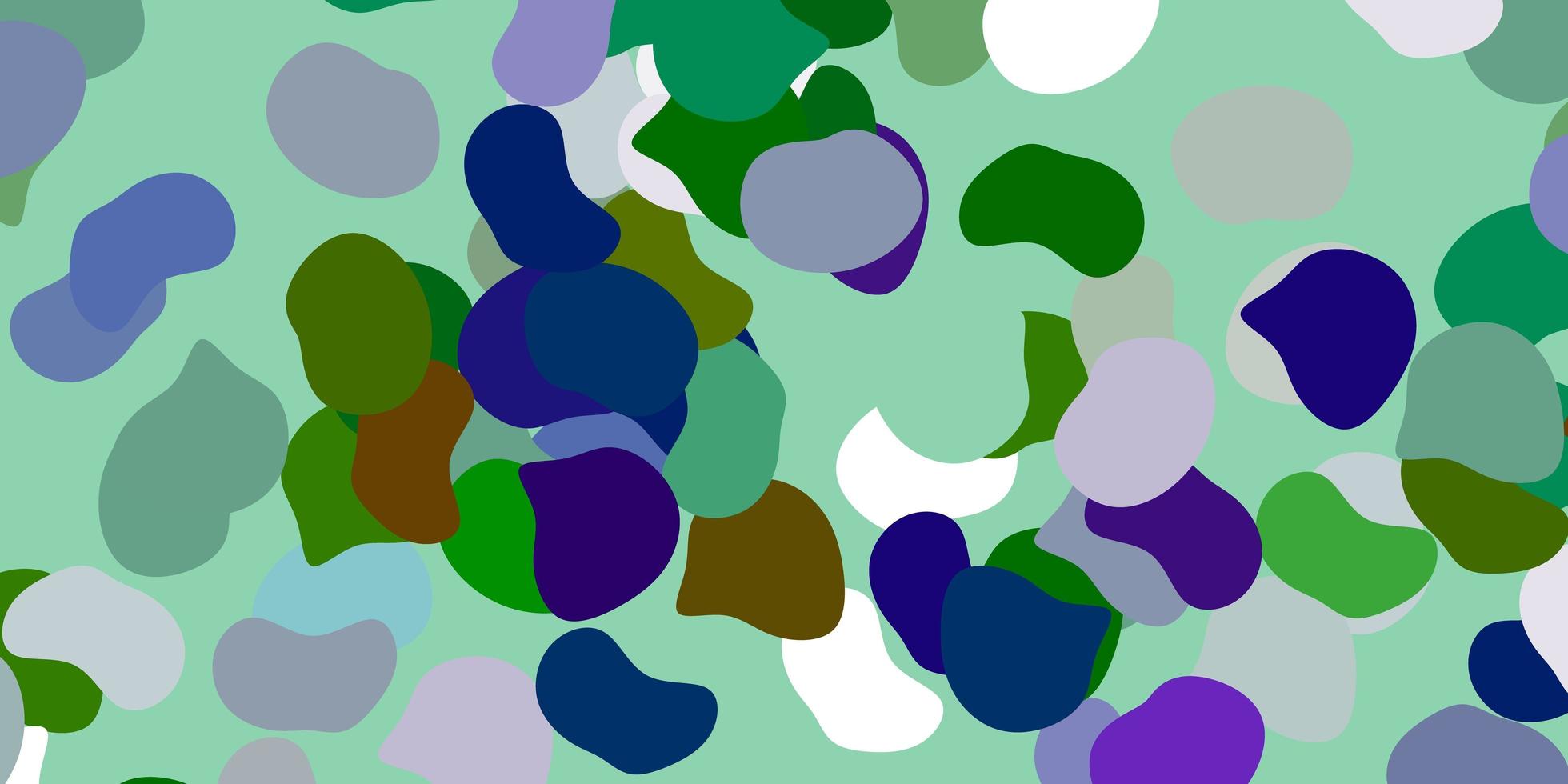 Fondo de vector azul claro, verde con formas aleatorias.