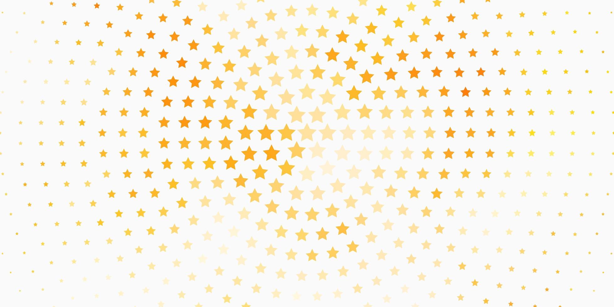 textura de vector naranja claro con hermosas estrellas.