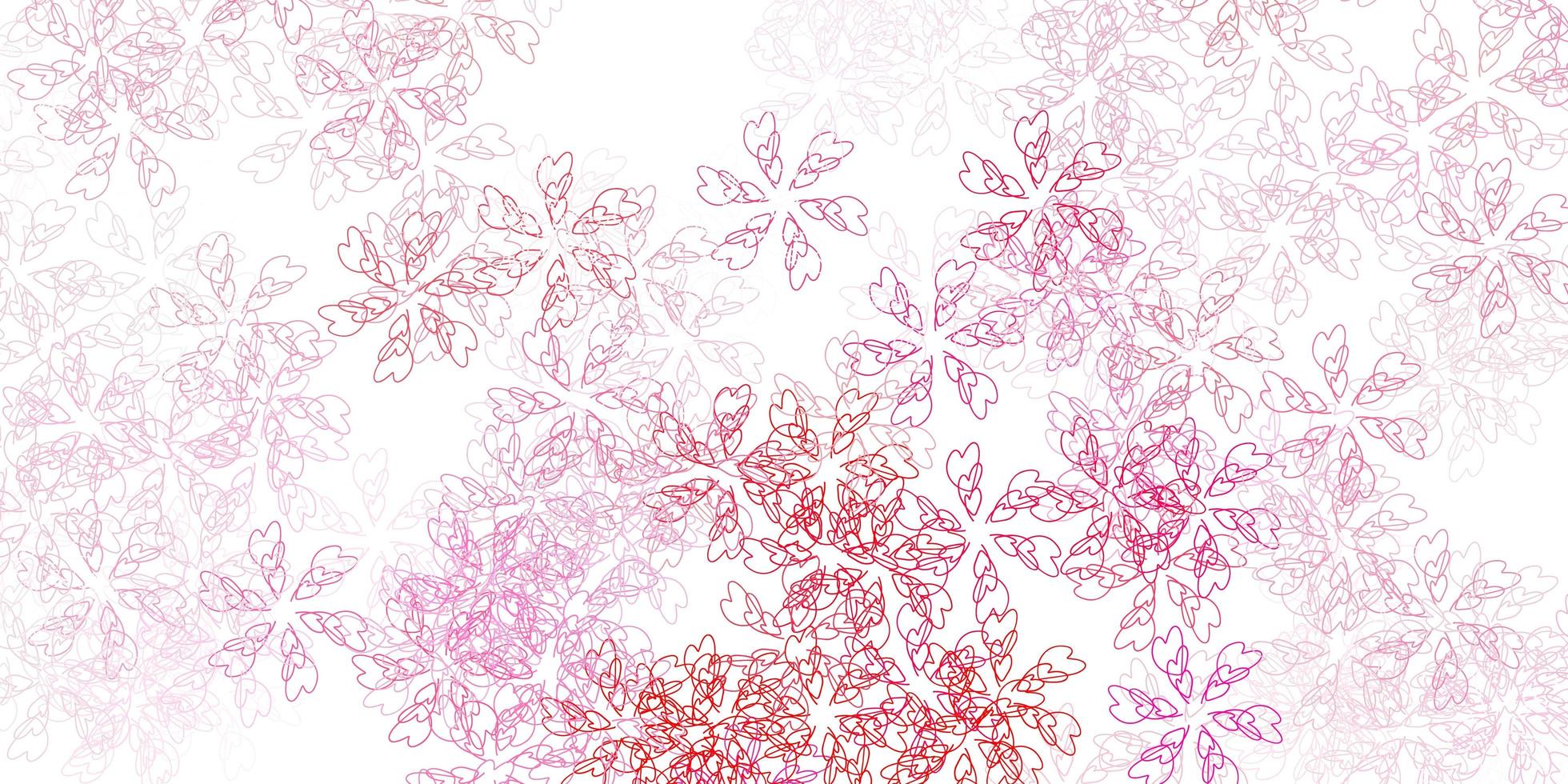 Light pink vector abstract background with leaves.