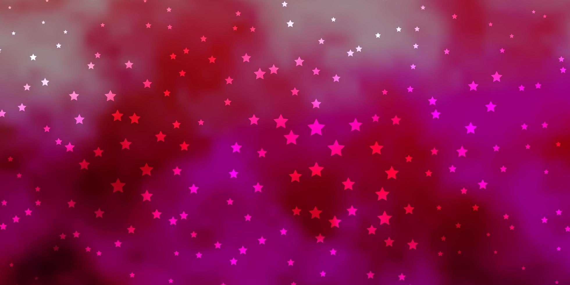 diseño vectorial de color rosa oscuro con estrellas brillantes. vector