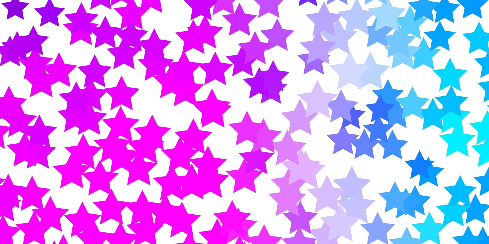 Light Pink, Blue vector template with neon stars.