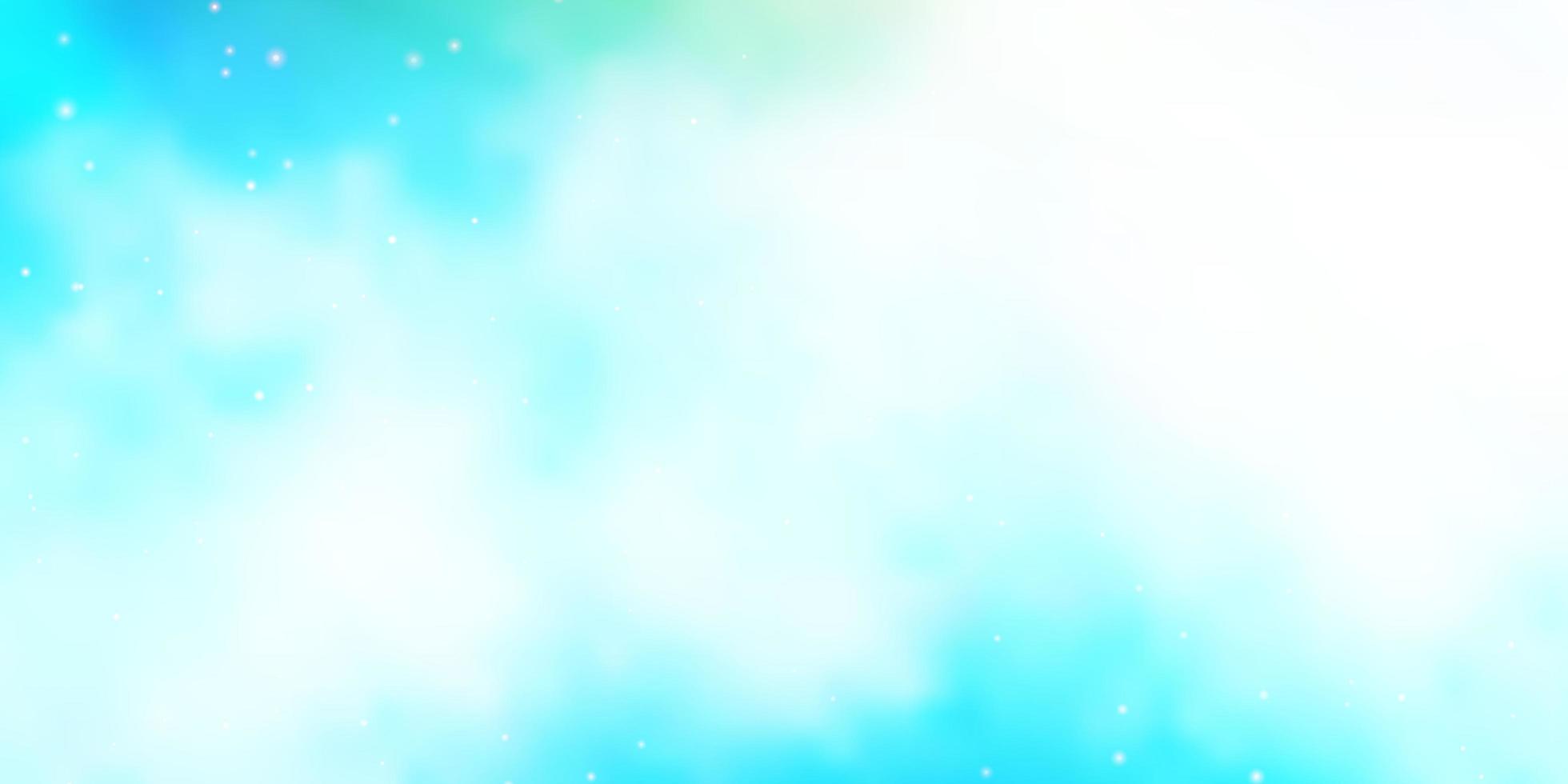 Light Blue, Green vector background with small and big stars.