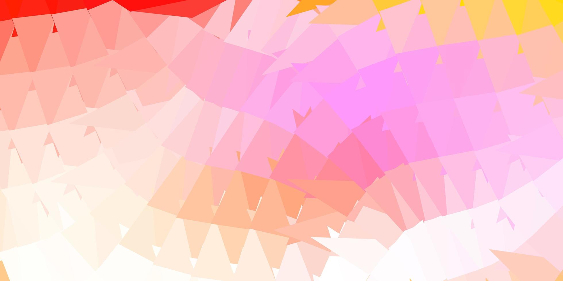 Light pink, yellow vector triangle mosaic pattern.