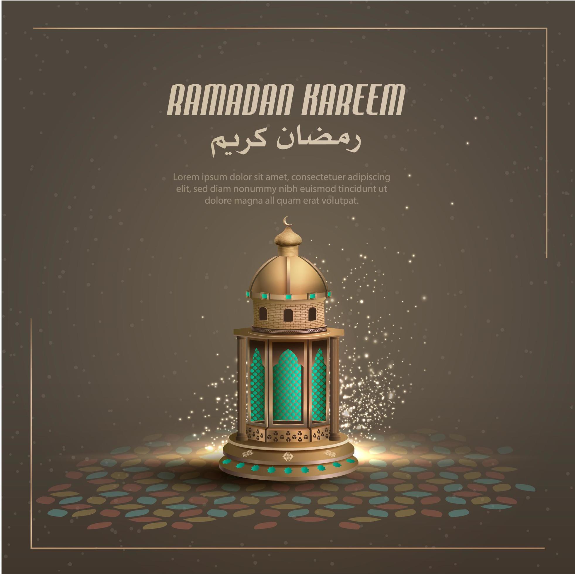 Islamic Greetings Ramadan Kareem Card Design Template 1814803 Vector