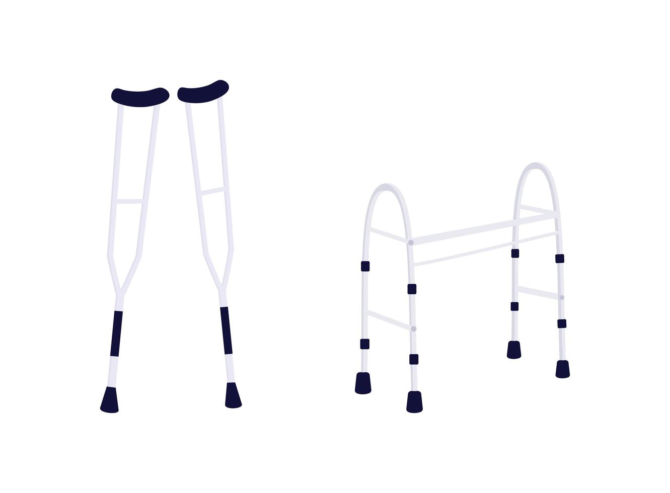 Disabled people equipment objects vector
