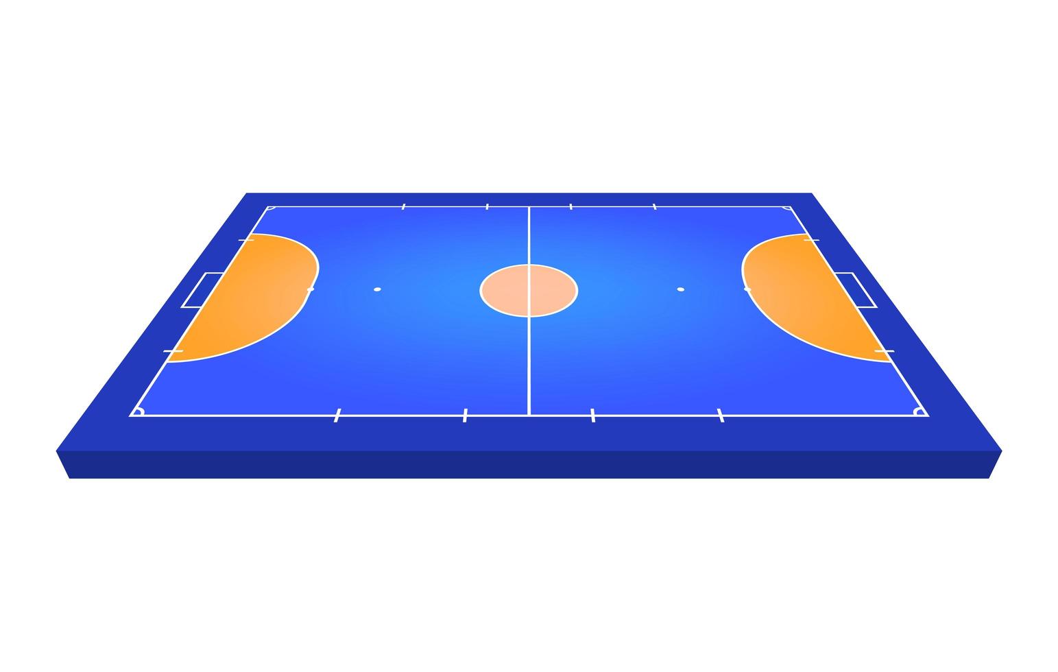 Perspective view Field for futsal. Orange Outline of lines futsal field Vector illustration.