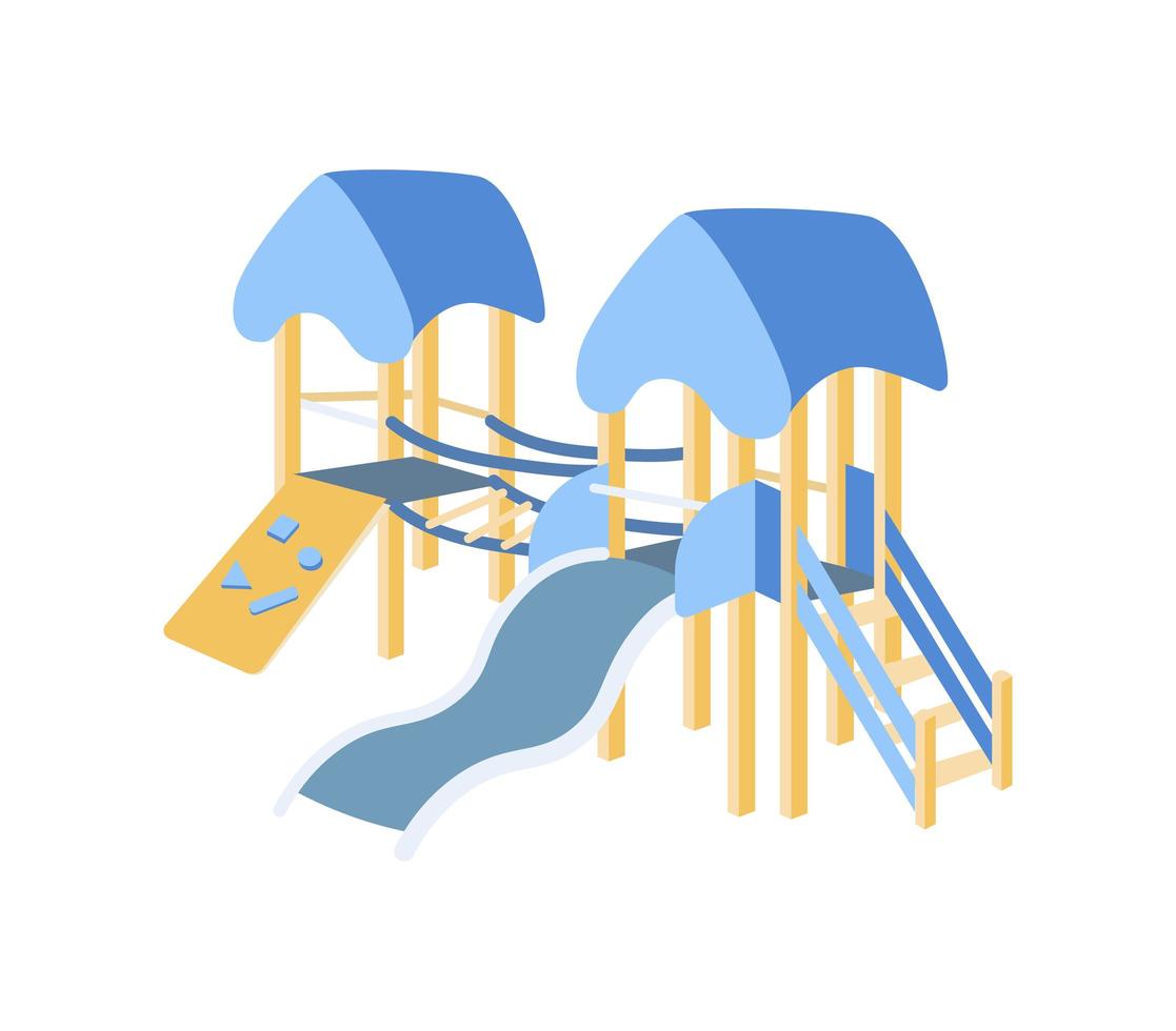Playground children slide object vector
