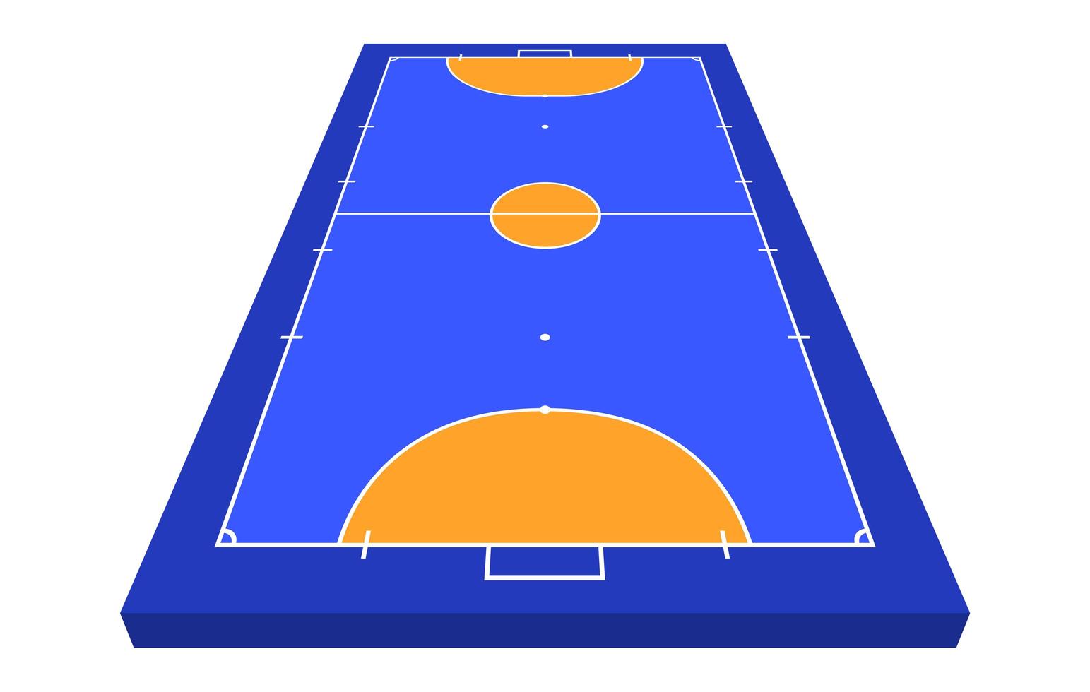 Perspective view Field for futsal. Orange Outline of lines futsal field Vector illustration.