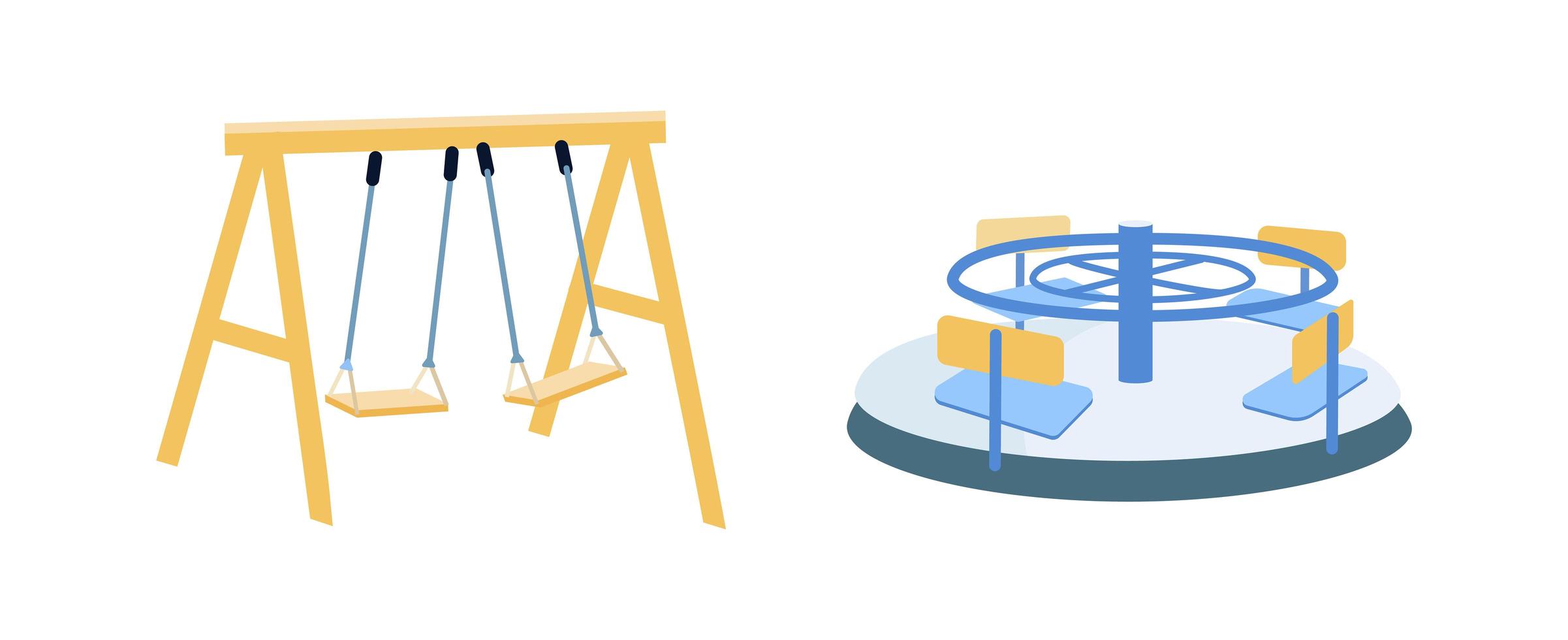 Playground equipment objects set vector