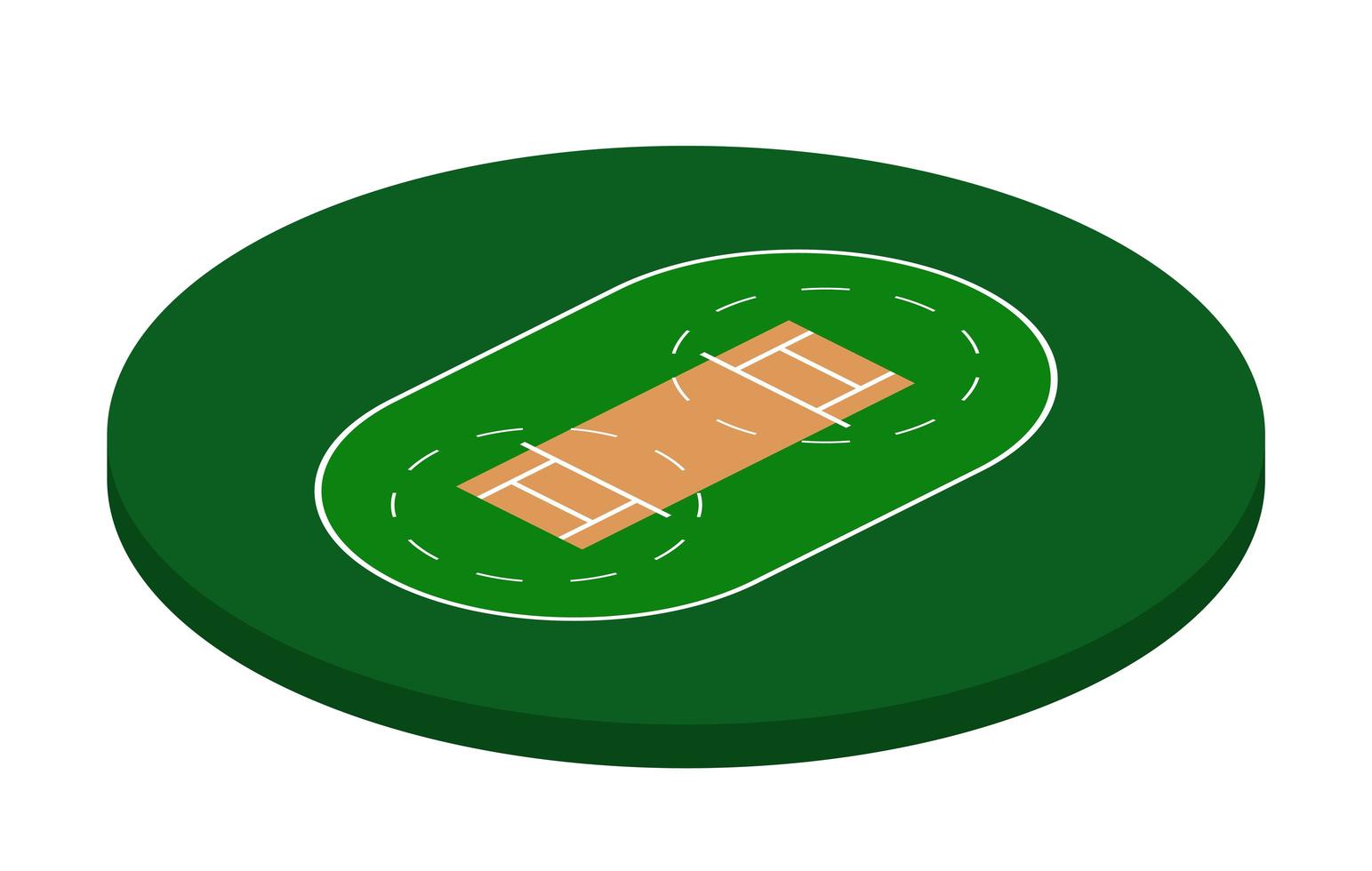 campo de cricket en vista isométrica, ilustración de vector de estadio de cricket sobre fondo blanco