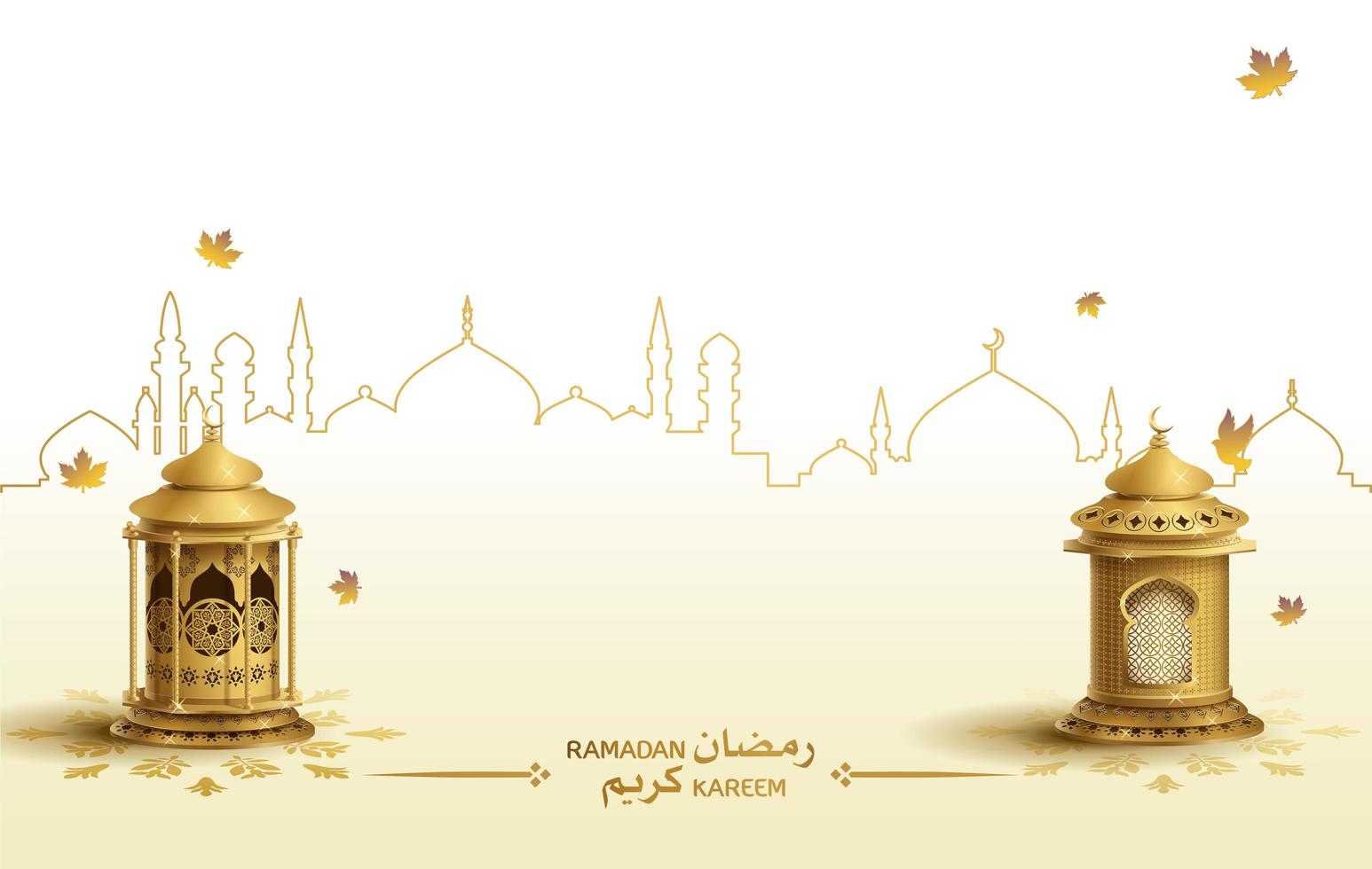 islamic greetings ramadan kareem card design template vector