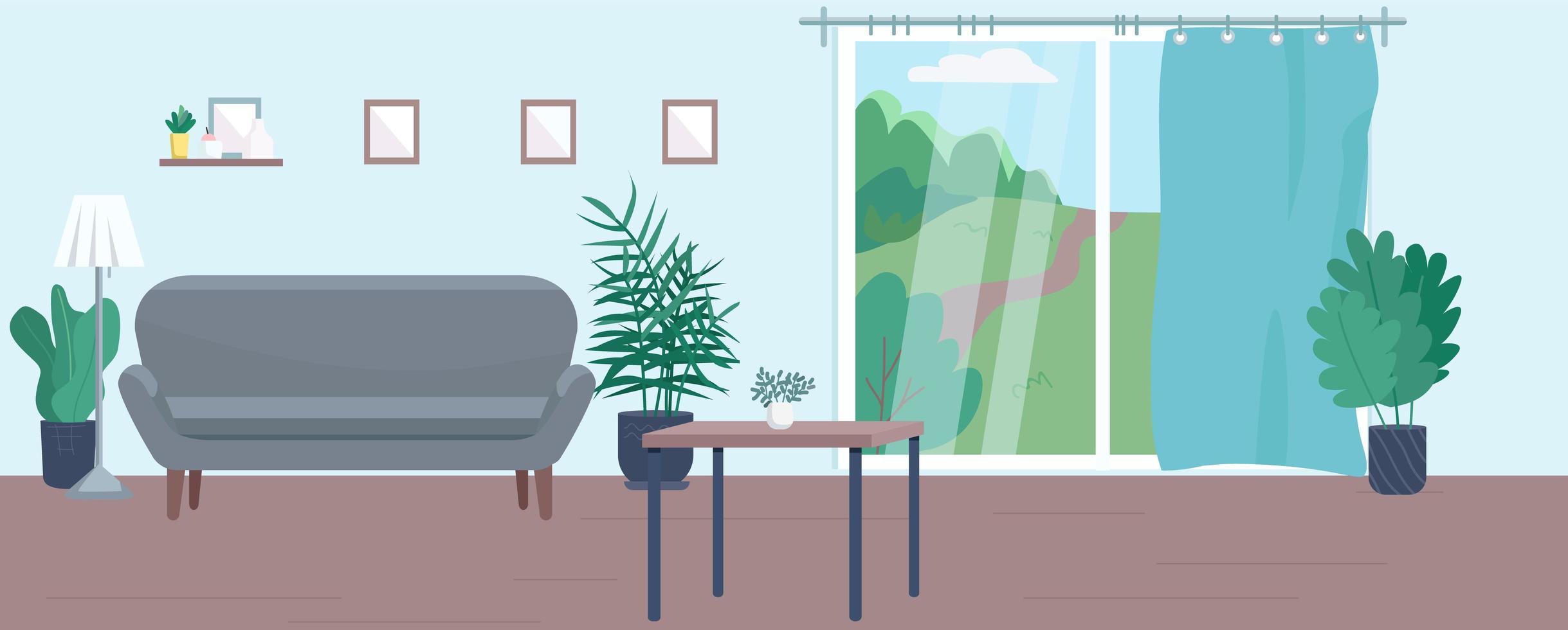 Empty living room flat illustration vector