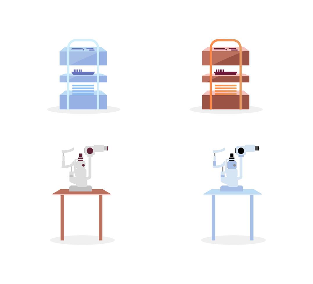 Medical equipment objects set vector