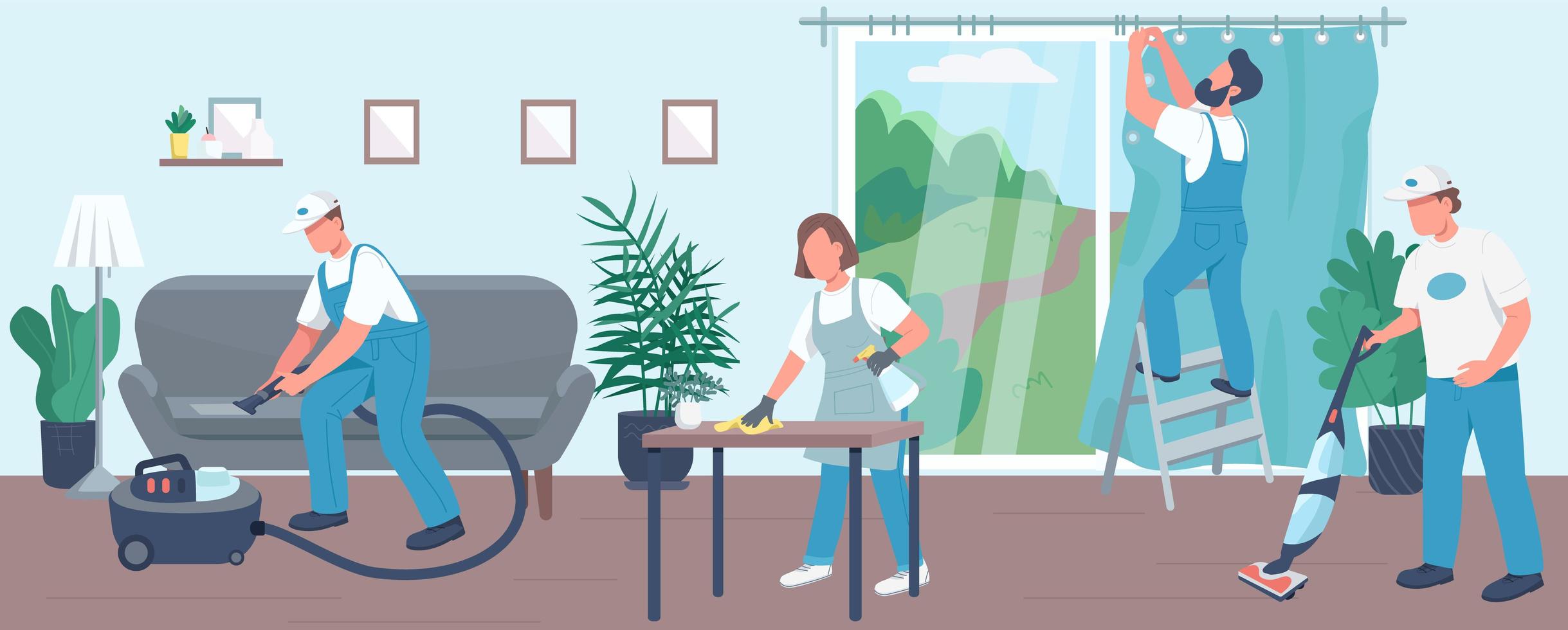 Home cleaning vector illustration