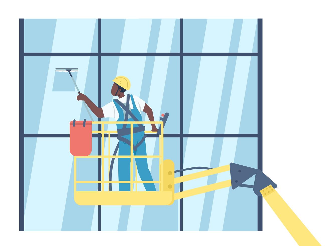 Cleaner washing windows character vector