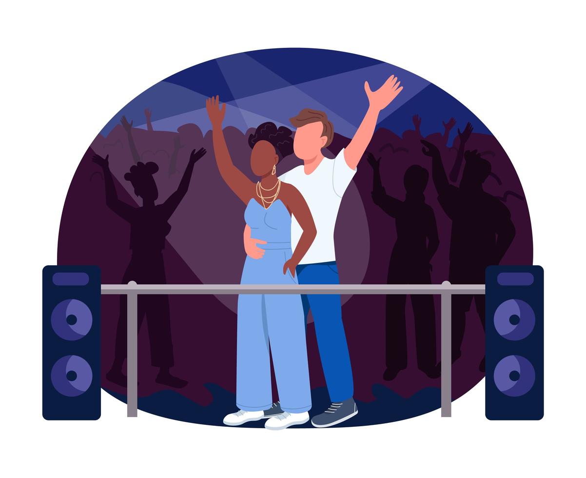 Club concert 2D vector web banner, poster