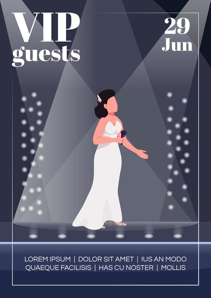 Vip guests poster flat vector template