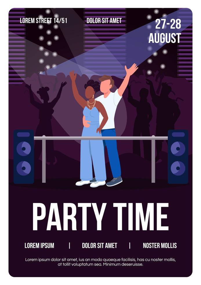 Party time poster flat vector template