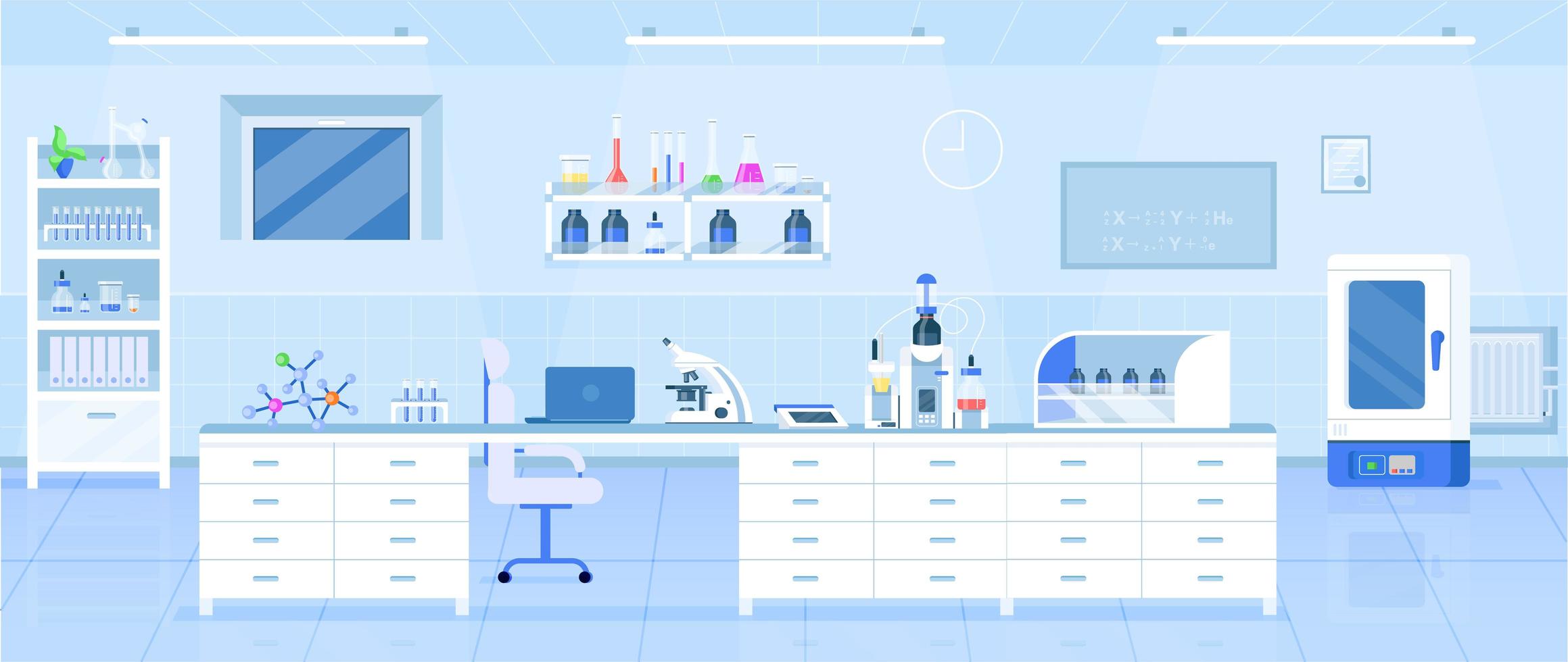 Chemistry laboratory illustration vector