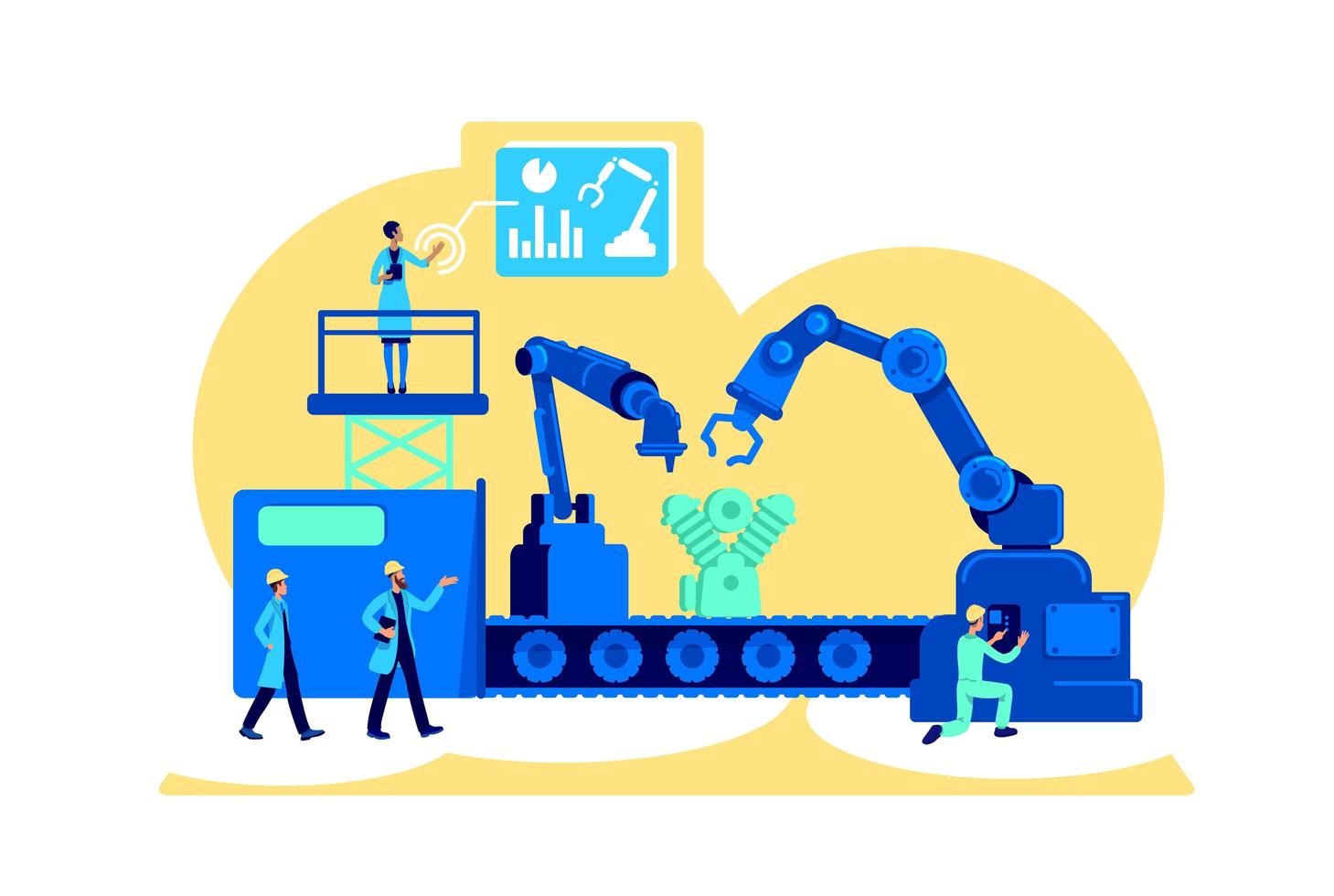 Modern factory flat concept vector