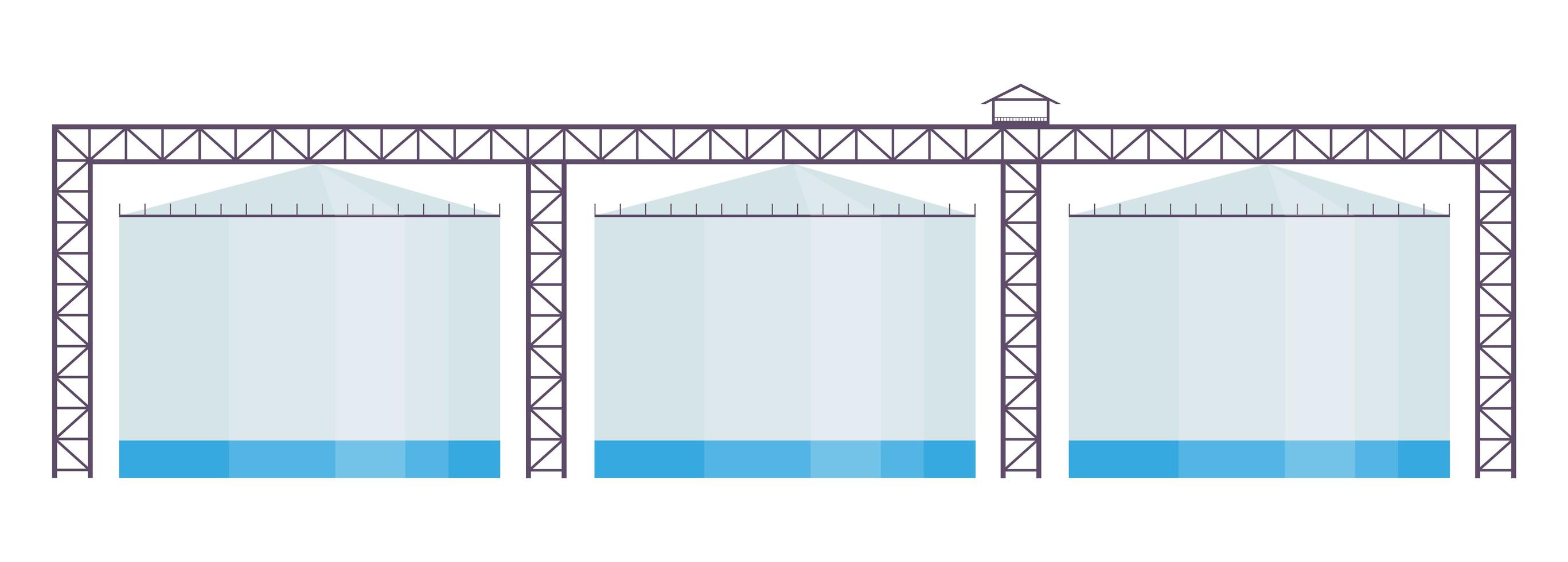 Industrial reservoirs cartoon vector illustration