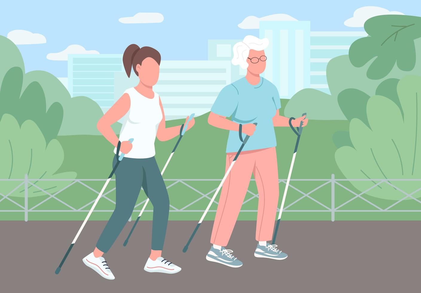 Sport walking vector illustration