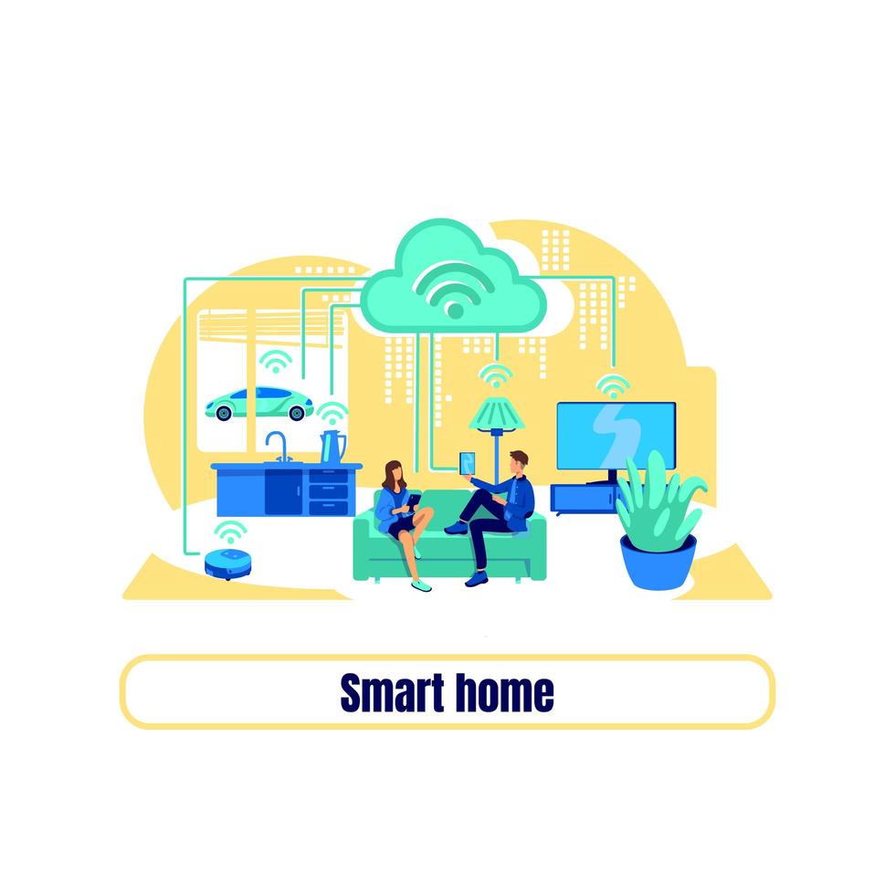 Smart grid flat concept vector